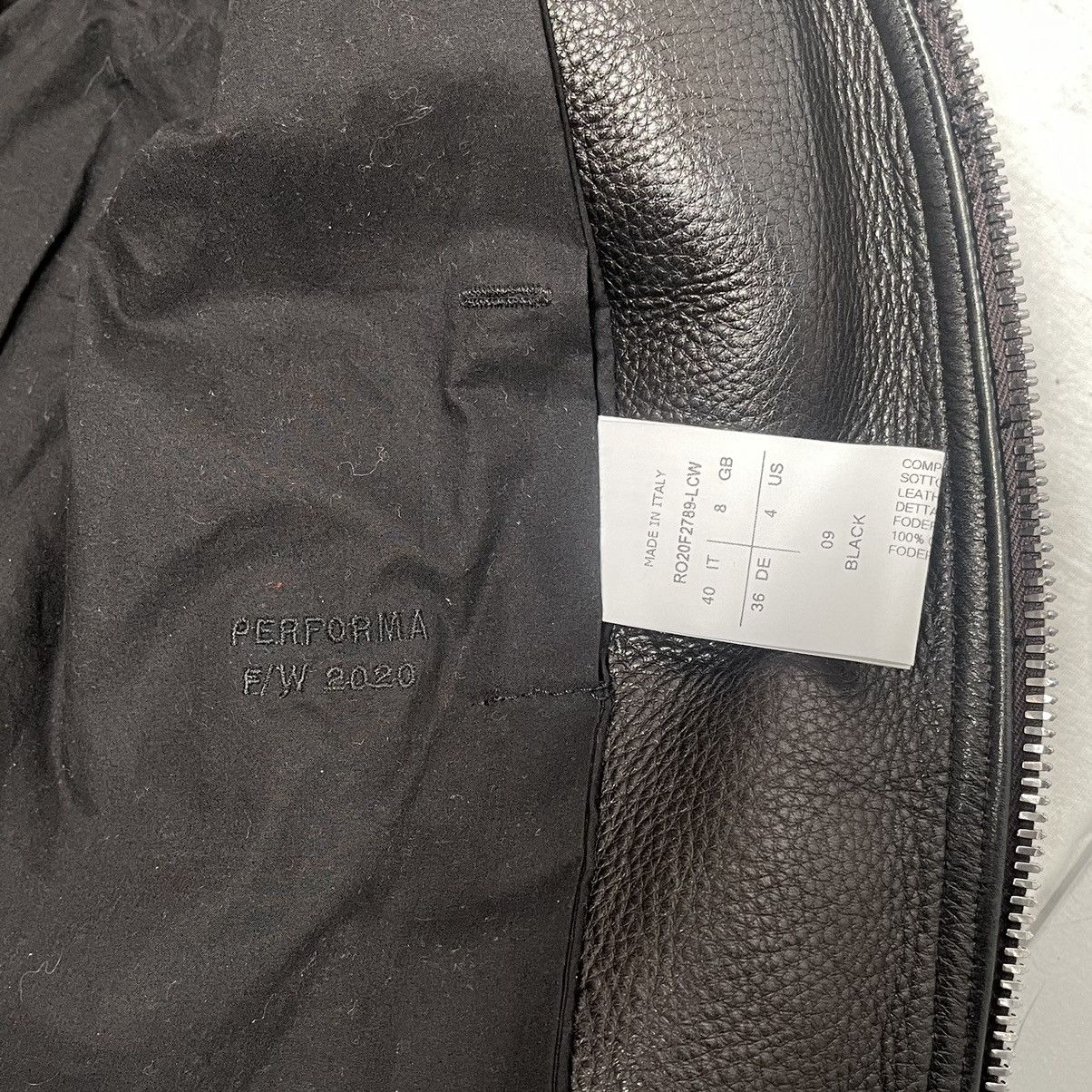 Rick Owens Rick Owens FW20 1:1 SAMPLE Cropped Klaus Tec Leather Jacket Size US XXS / EU 40 - 7 Thumbnail