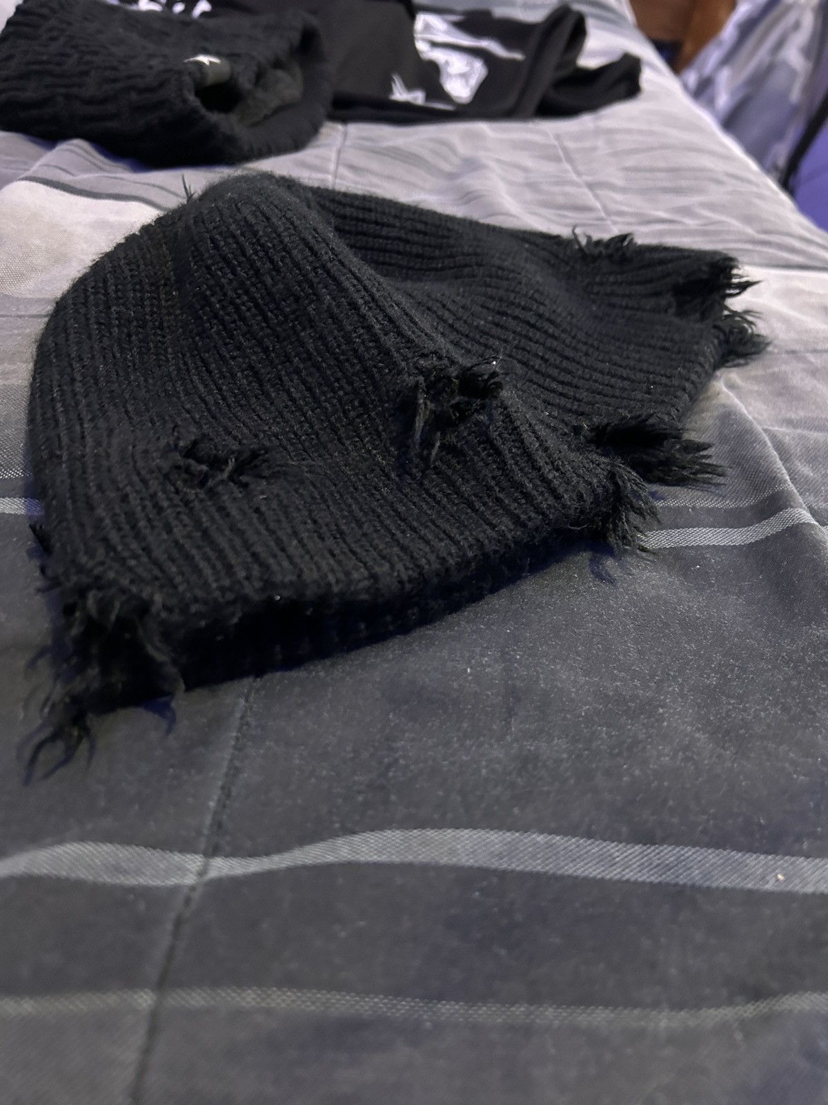 Japanese Brand Distressed Pattern Bucket Beanie Size ONE SIZE - 4 Thumbnail
