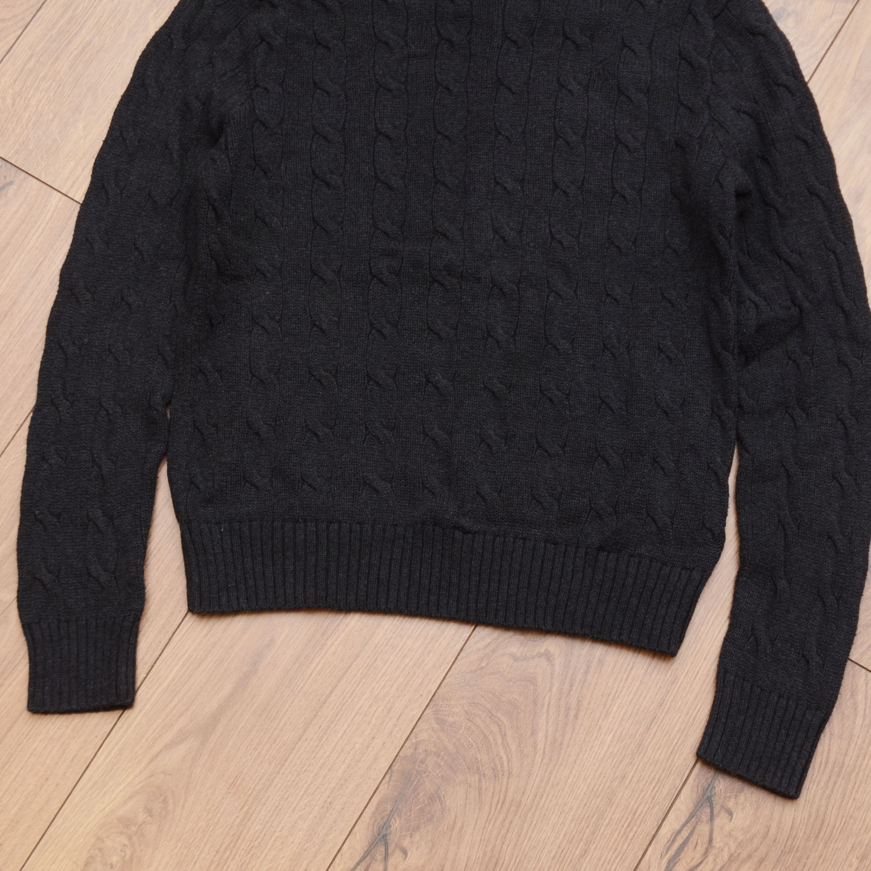 Polo Ralph Lauren Polo Ralph Lauren Unisex Black Cable Knit Sweater Jumper Size US XS / EU 42 / 0 - 8 Thumbnail