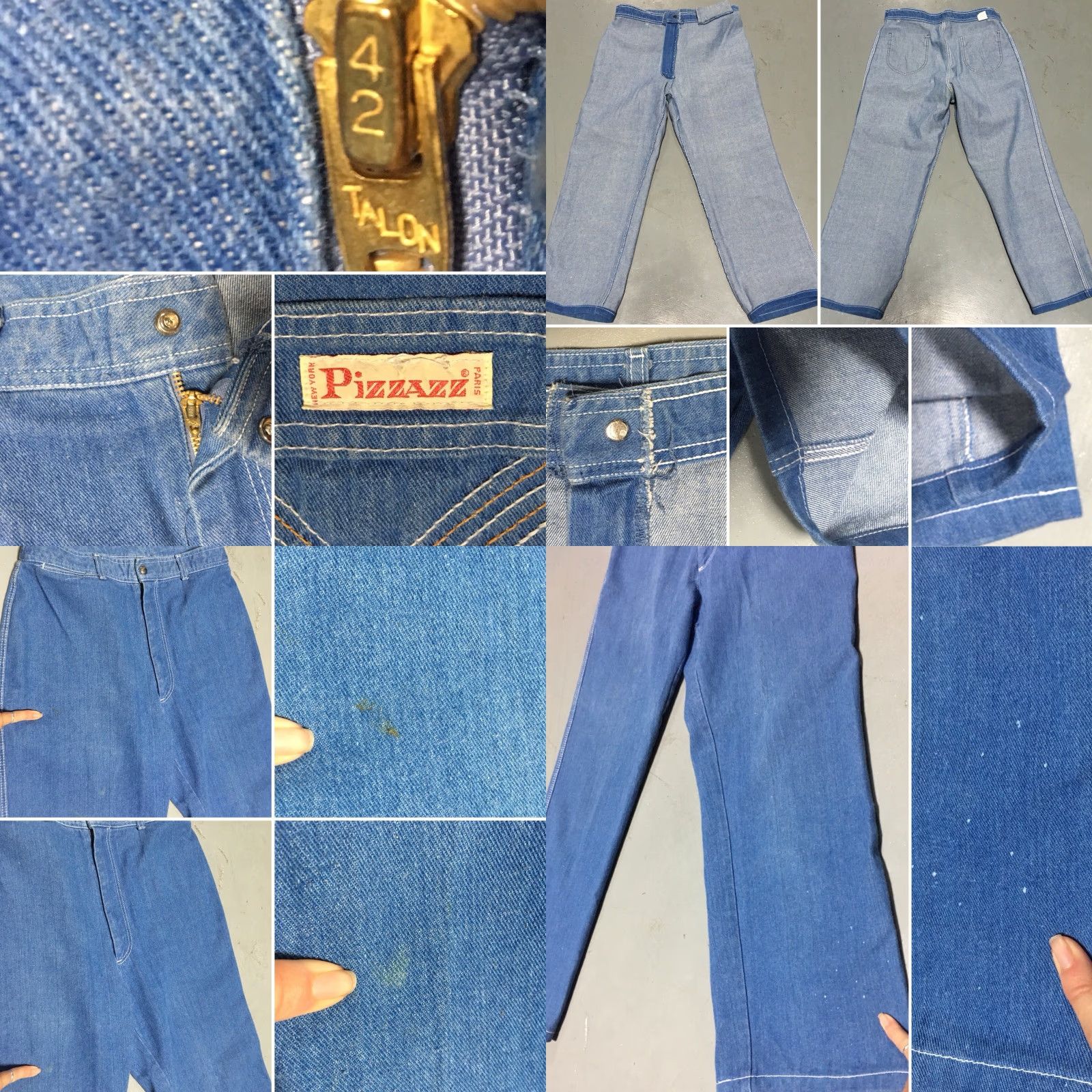 Vintage VINTAGE Pizzazz New York Paris Jeans High Waist 70s 80s 31 Waist Talon 42 Zipper Denim Blue 1980s Mens Size 24" / US 00 / IT 34 - 8 Thumbnail
