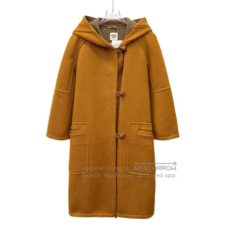 Hermes Hermes Serie Button Double Face Coat Cashmere Orange | Grailed