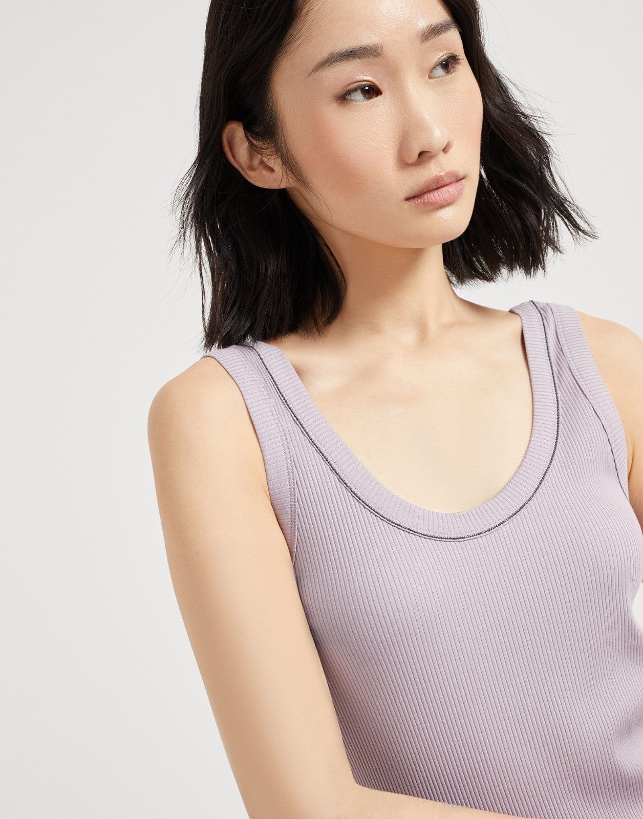 Brunello Cucinelli o1la1rc1a0326 Tank Top in Purple Size M / US 6-8 / IT 42-44 - 3 Thumbnail