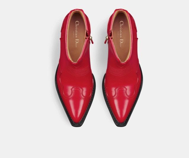 Dior o1w1db11125 KCI964 West Heeled Ankle Boots in Red Size US 9 / IT 39 - 3 Thumbnail