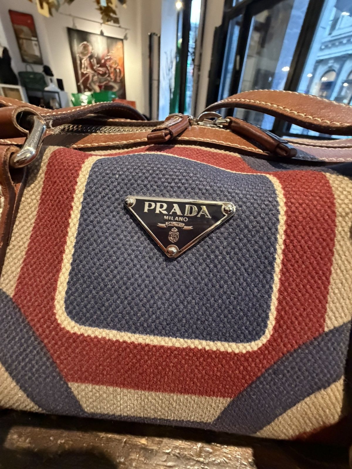 Prada Prada Geometric Canvas & Leather Doctor Bag ✨ Size ONE SIZE - 6 Thumbnail