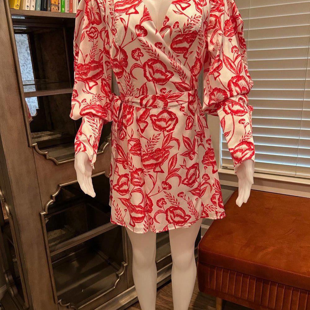 Designer C/MEO Collective OpaCity Dress Ivory Botanic Size L / US 10 / IT 46 - 9 Thumbnail