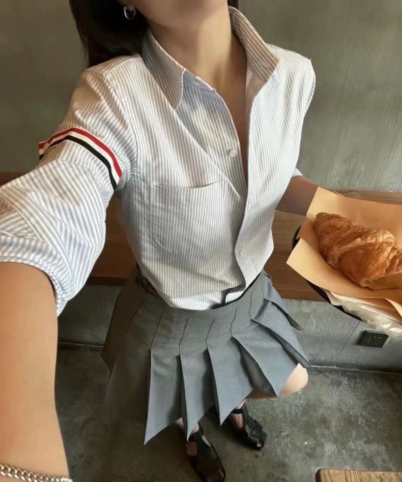 Thom Browne THOM BROWNE Pink Pale Stripe Double Sleeve Standard 2502-Ne Size XS / US 0-2 / IT 36-38 - 9 Thumbnail