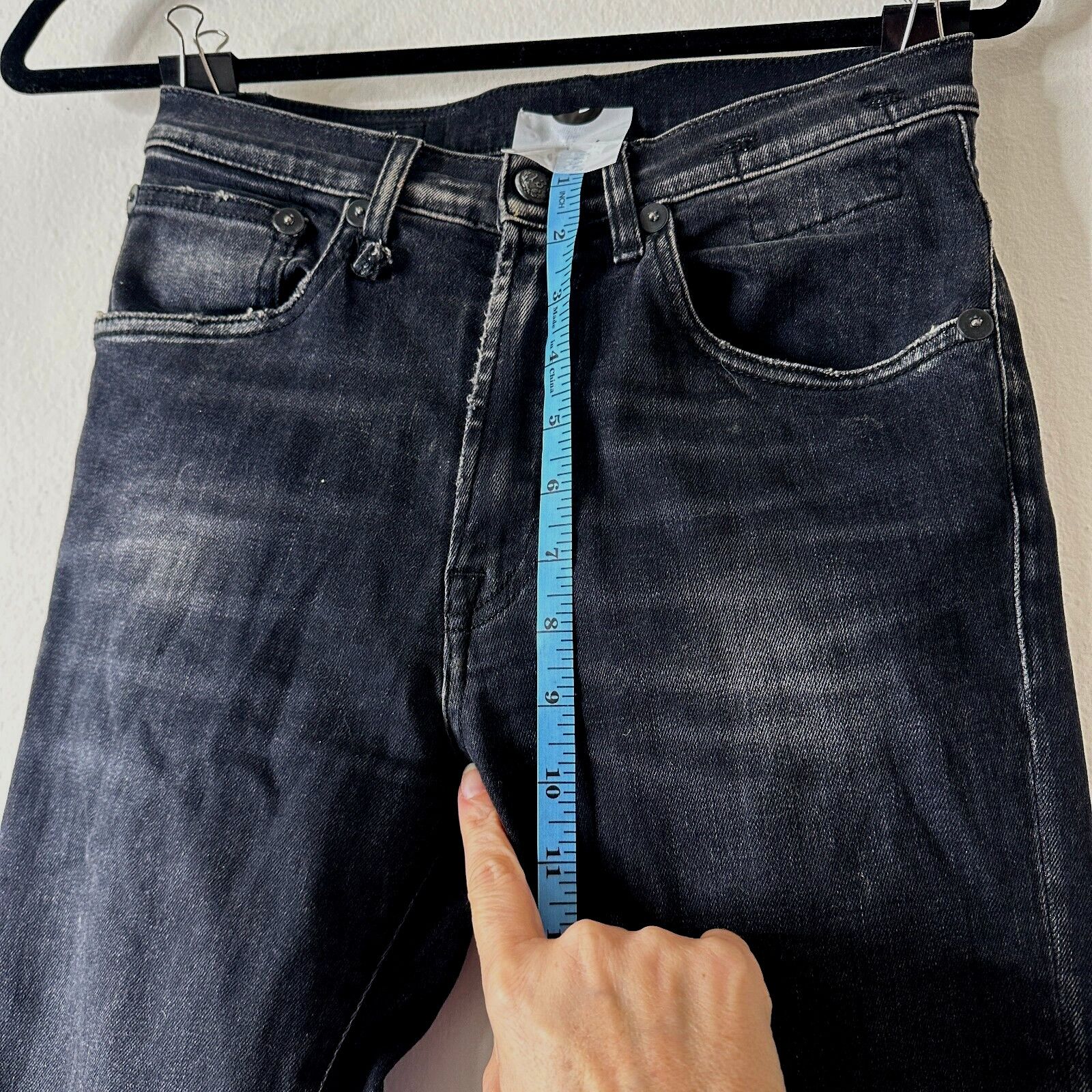R13 R13 Aiden Stone Wash Skinny Jeans Distressed Knees & Hem 26 Size 26" / US 2 / IT 38 - 9 Thumbnail