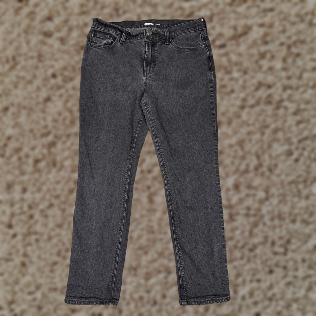 Old Navy Old Navy Jeans Women 8 Black Boyfriend Mid Rise Straight Leg Stretch Denim 30x27 Size 30" / US 8 / IT 44 - 1 Thumbnail