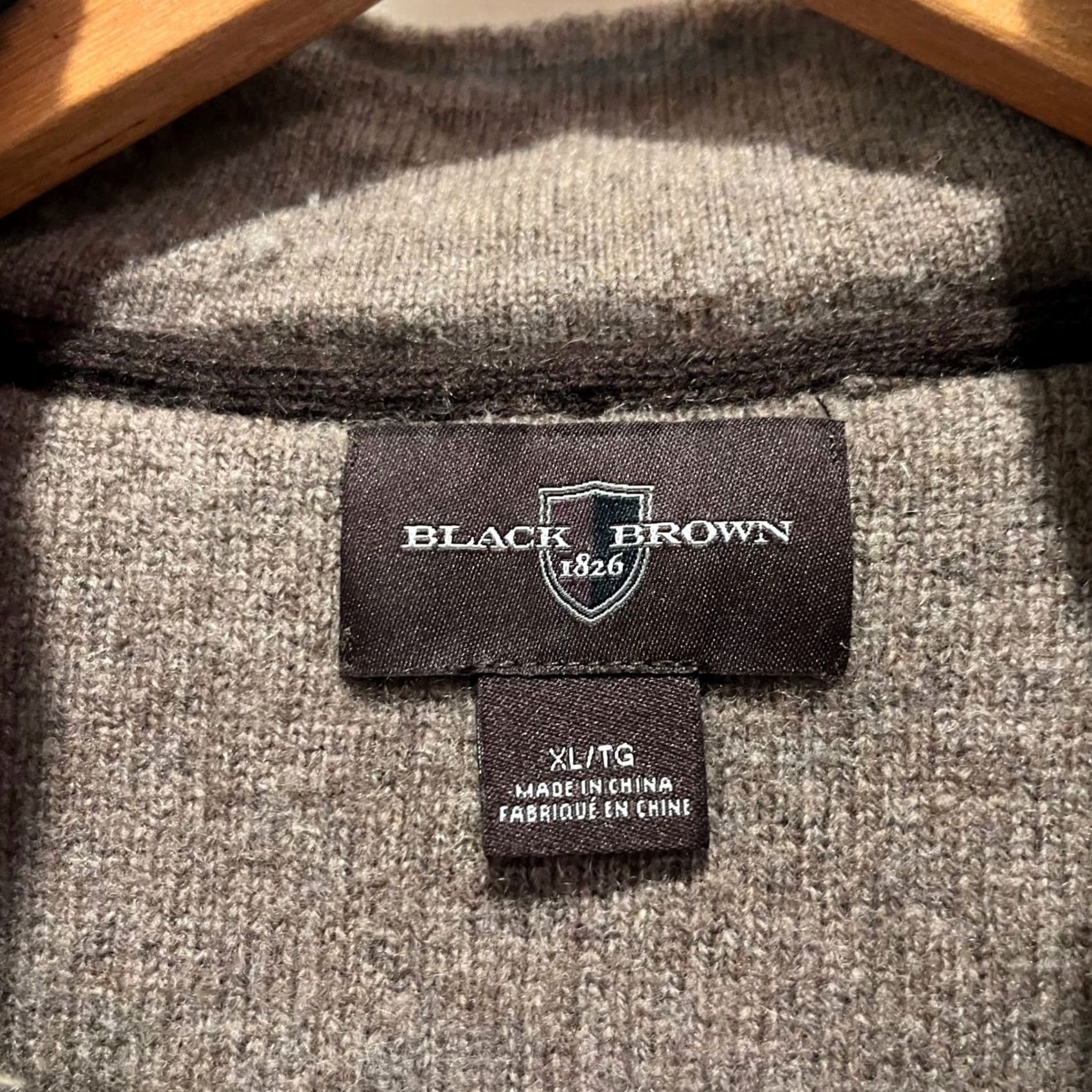 Vintage Black Brown 1826 Mens XL Pullover Sweater Mock Neck Wool Knit Brown 1 Zip 4 Zip Casual Business Size US XL / EU 56 / 4 - 3 Thumbnail