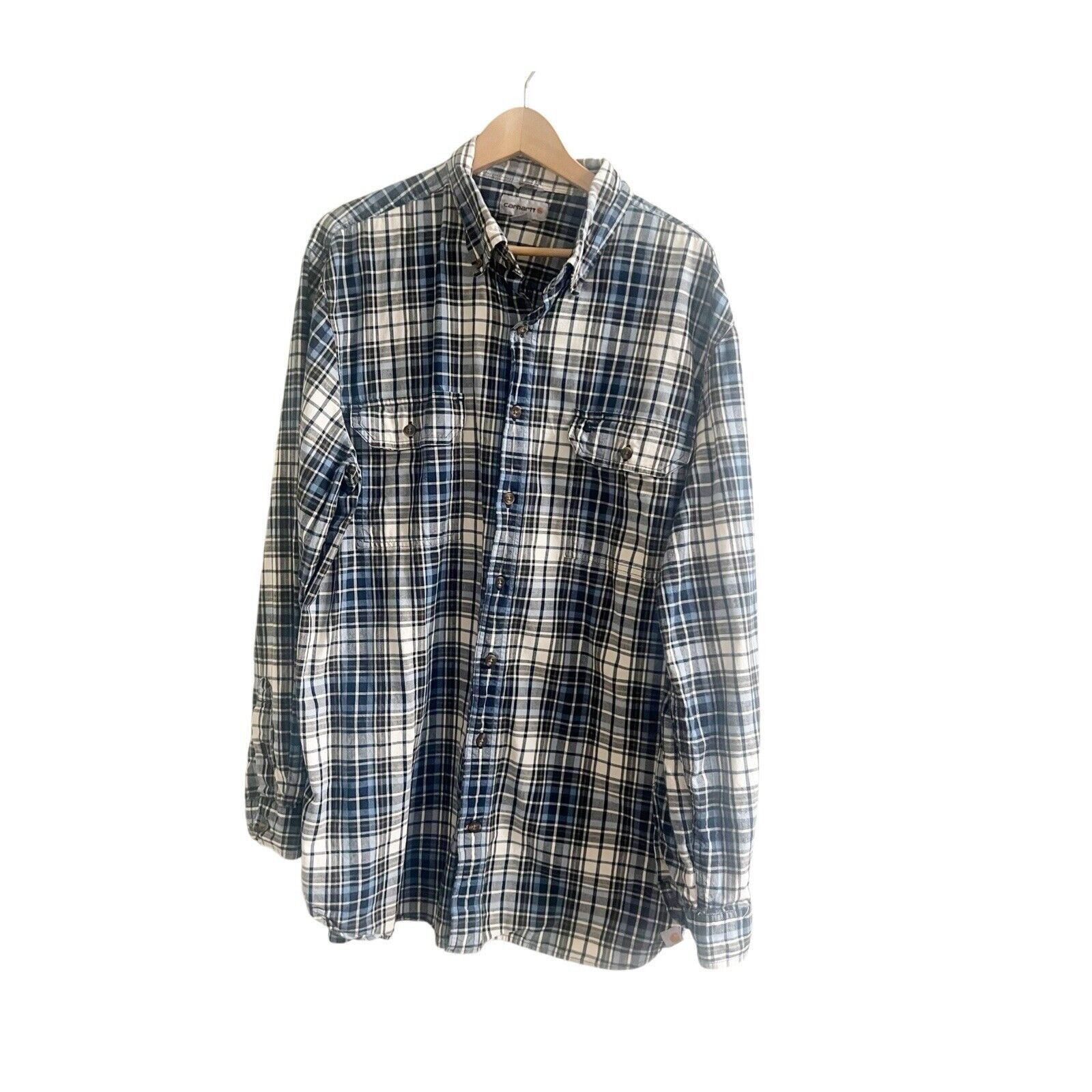 Carhartt Carthartt Men’s Plaid Flannel Size XL Blue Black White Size XL / US 12-14 / IT 48-50 - 1 Thumbnail