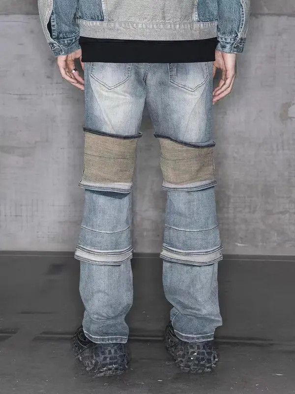 VIBE Vintage washed deconstructed patchwork rare jeans Size US 32 / EU 48 - 2 Thumbnail