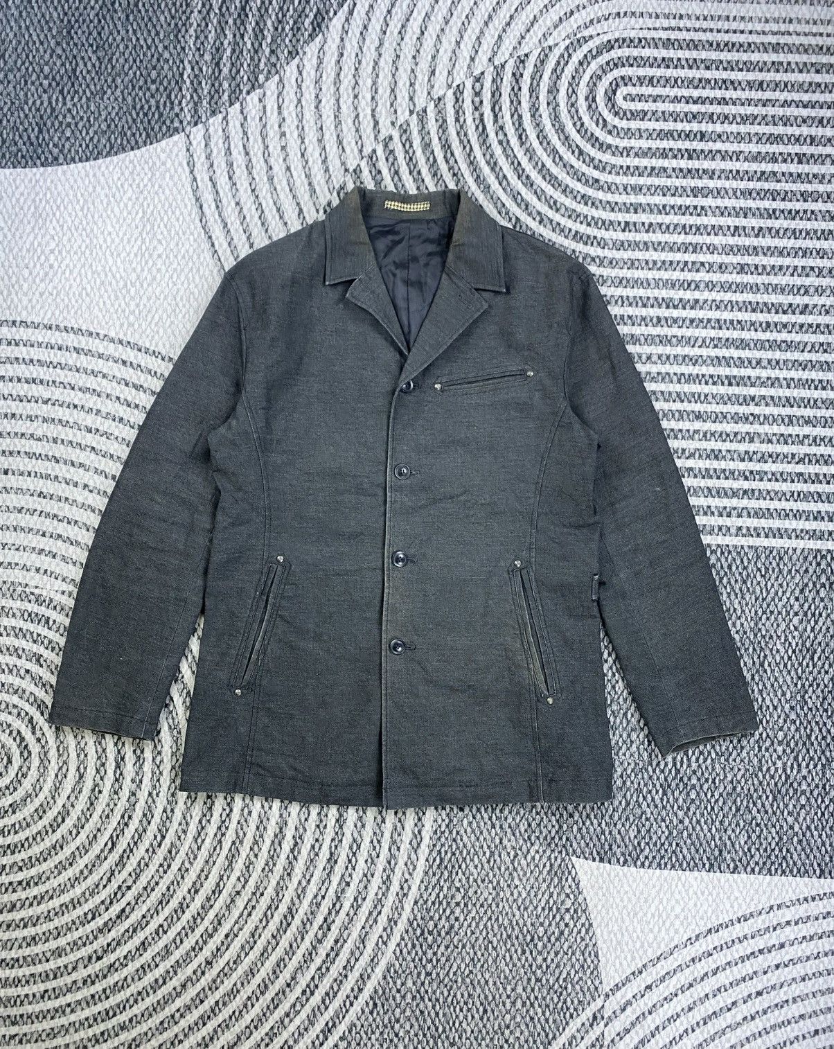 Japanese Brand Vintage Elle Homme Fullbutton Designed Blazer Coat Jacket Size US M / EU 48-50 / 2 - 1 Thumbnail