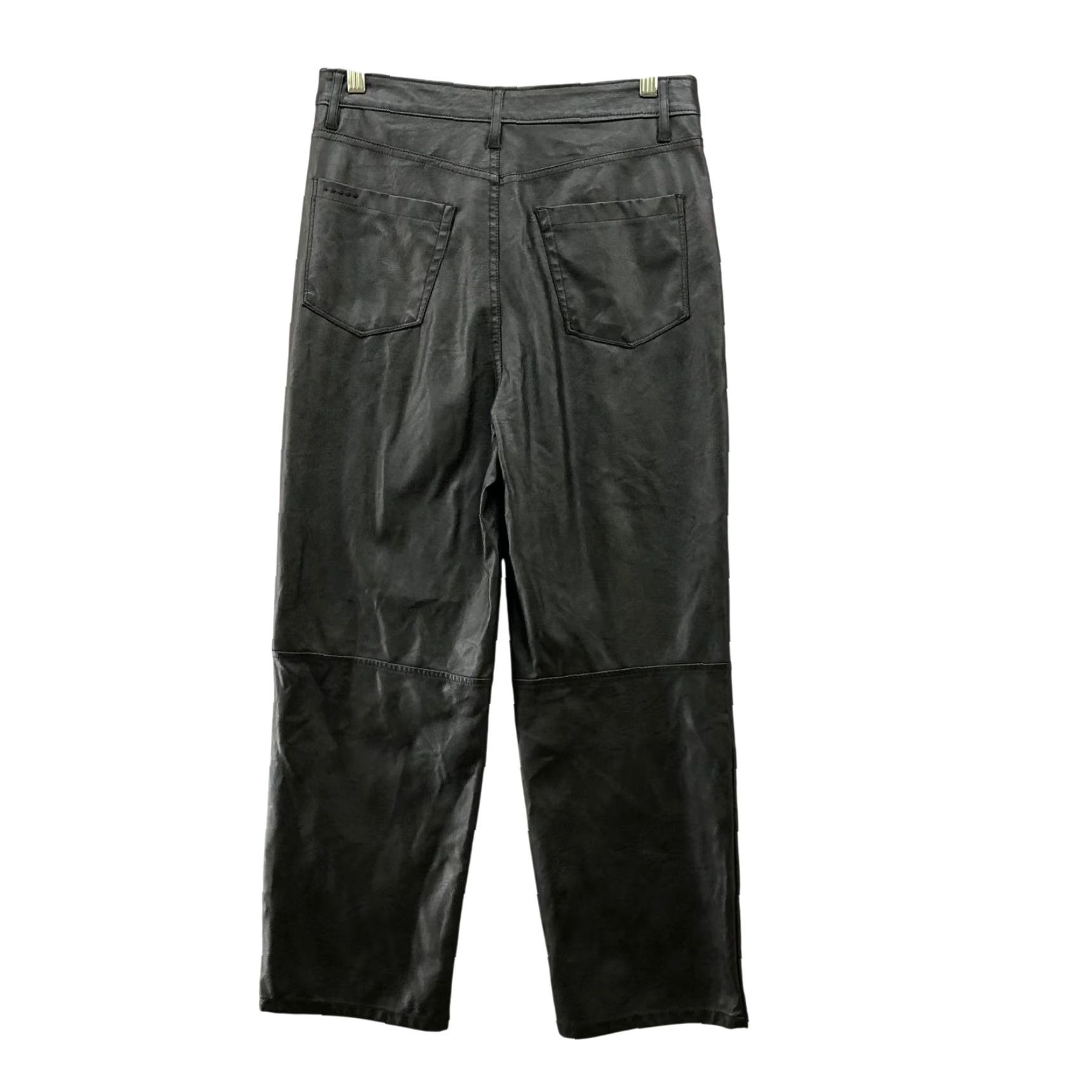 Vintage VINTAGE? No. Blank NYC Faux Leather High Waisted Straight Pants Womens Sz 29 Black Relaxed Size 29" - 2 Thumbnail