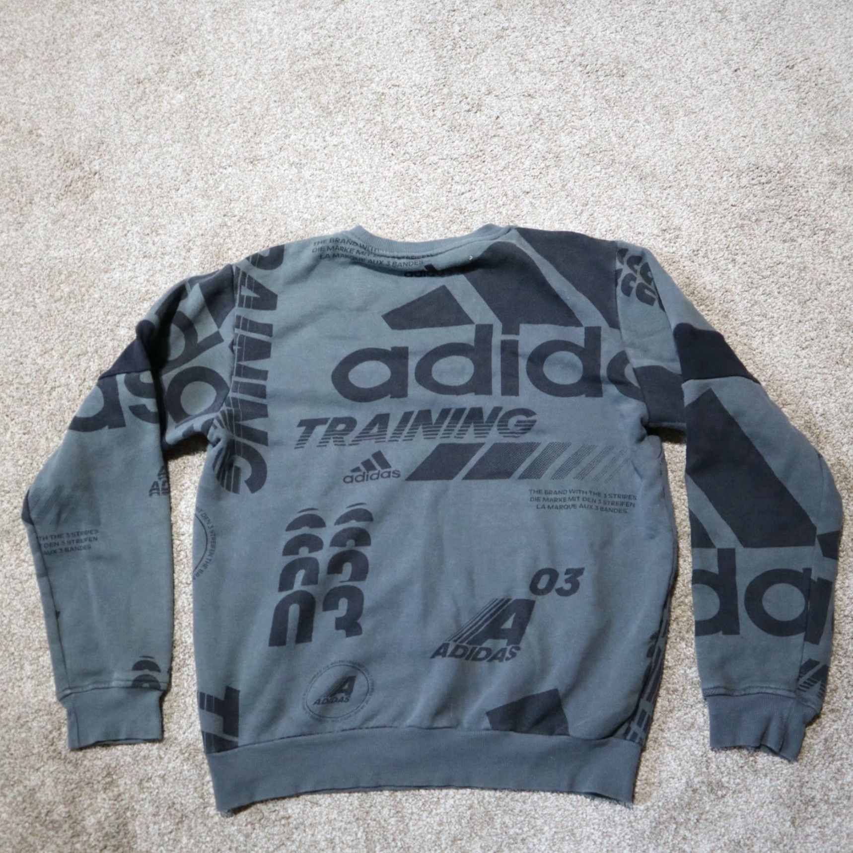Adidas VINTAGE Adidas Sweatshirt Mens Size L Gray Athletic Training Fitted Gym & Training 90s Size US L / EU 52-54 / 3 - 6 Thumbnail