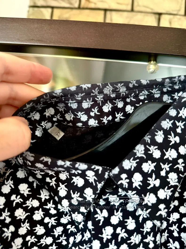 Dior Dior size 37 Black and White Rose Shirt Size US M / EU 48-50 / 2 - 4 Thumbnail