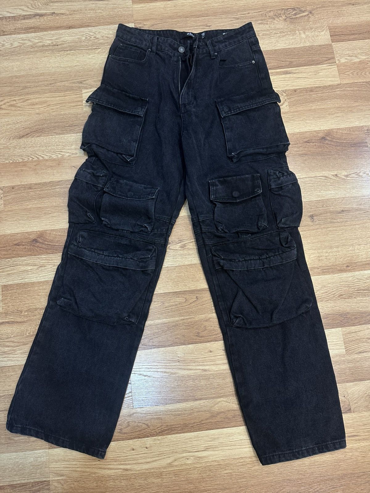 Jaded London Jaded London Black Multi Cargo Jeans Size US 28 / EU 44 - 1 Thumbnail