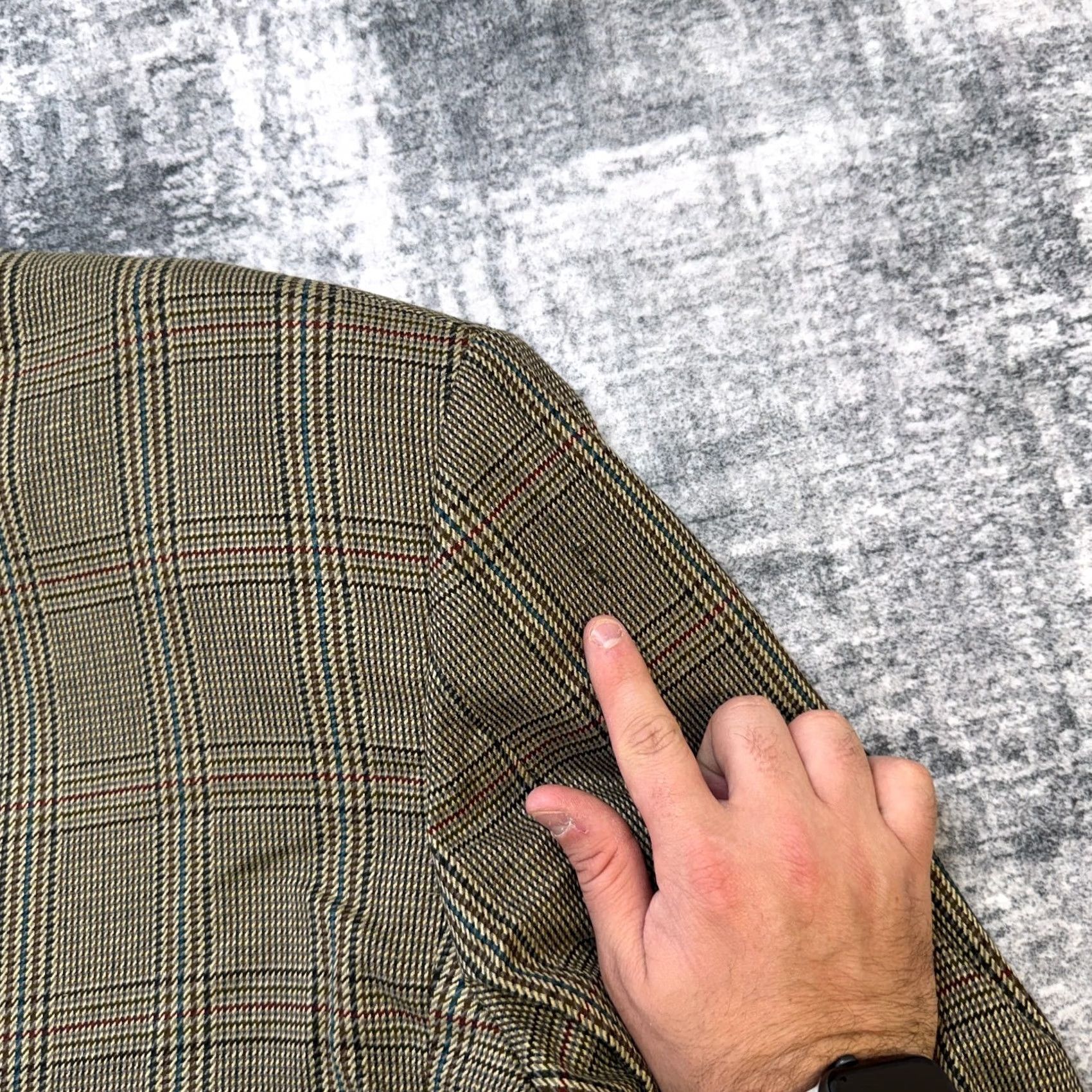 Nordstrom Nordstrom VTG Blazer Jacket Mens 50L Brown Glen Plaid Silk Sport Coat Academia Size 50R - 4 Thumbnail