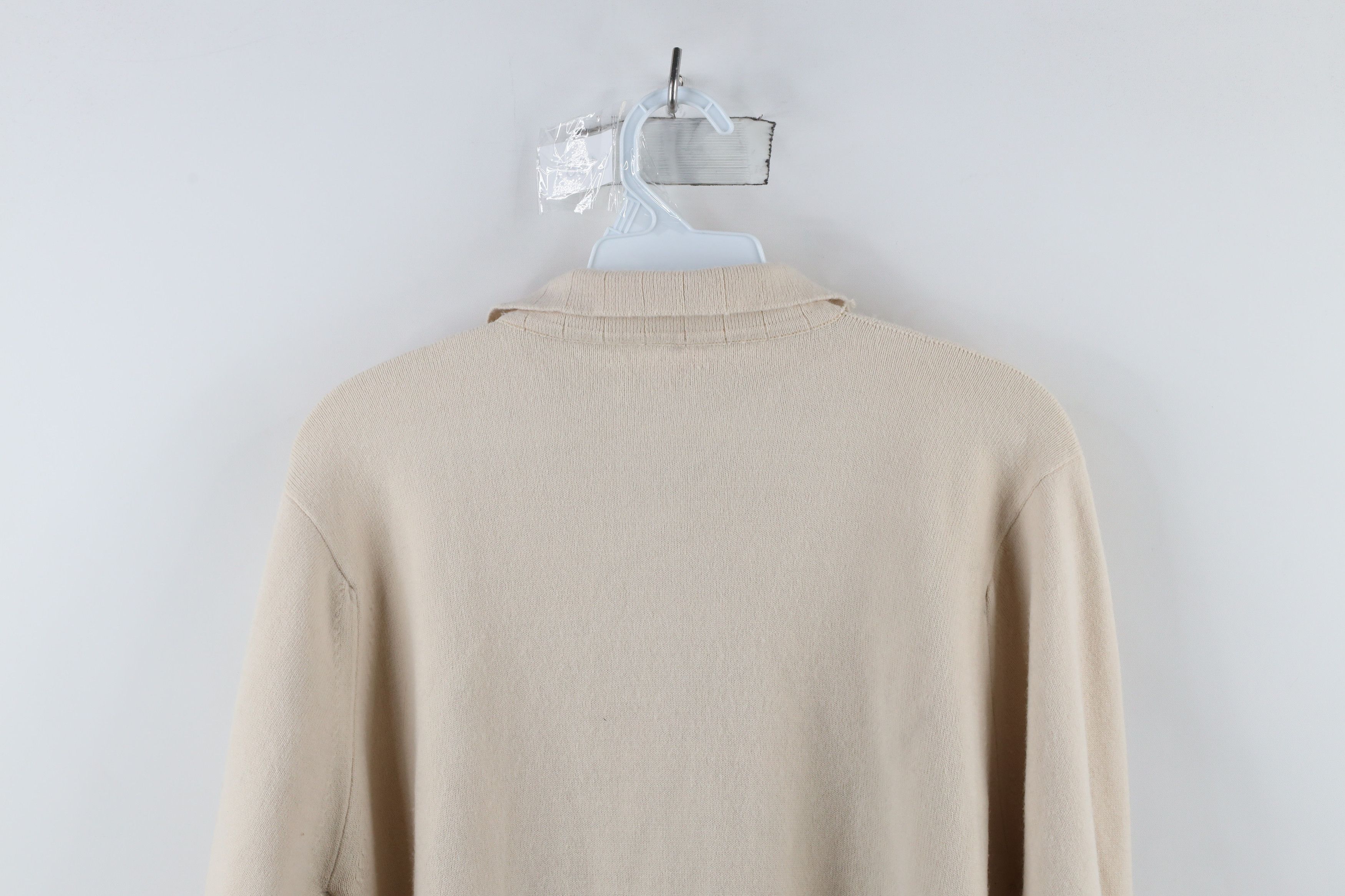 Vintage Vintage 50s 60s Streetwear Knit Collared Polo Sweater Beige Size US M / EU 48-50 / 2 - 10 Thumbnail