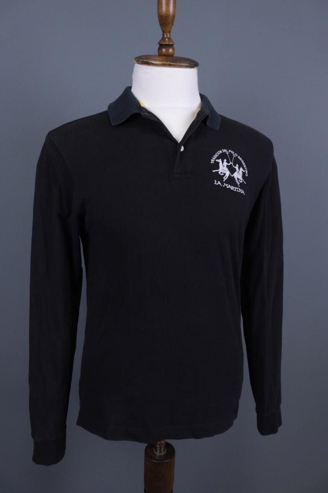La Martina La Martina Buenos Aires Black Rugby Polo Shirt Size M Size US M / EU 48-50 / 2 - 8 Thumbnail