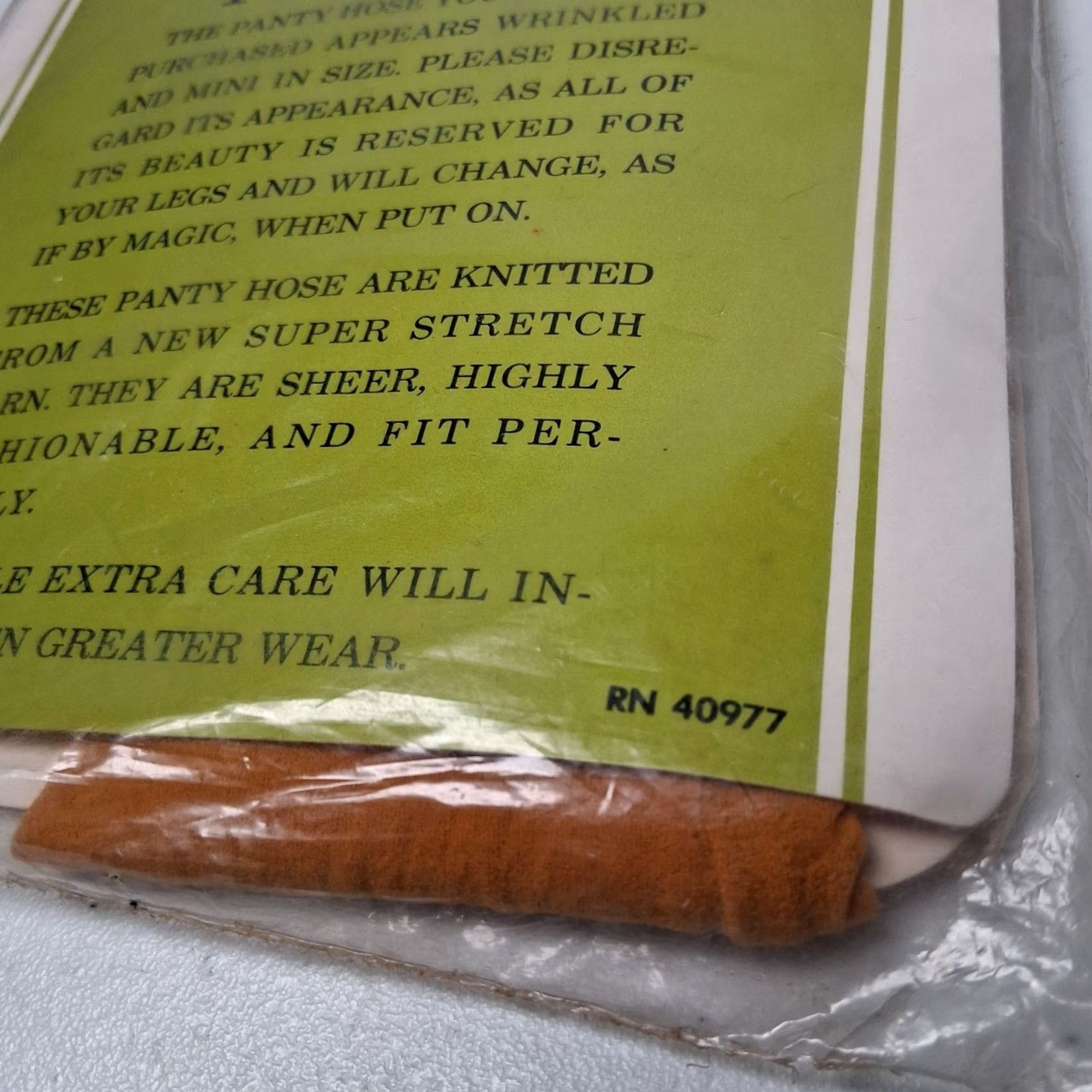 Vintage VINTAGE 1960s Mod Opaque Panty Hose One Size Burnish Gold Mustard GoGo Girl NOS Nylon Go Go Woman Mens Womens Girls Size 42" / US 20 - 7 Thumbnail
