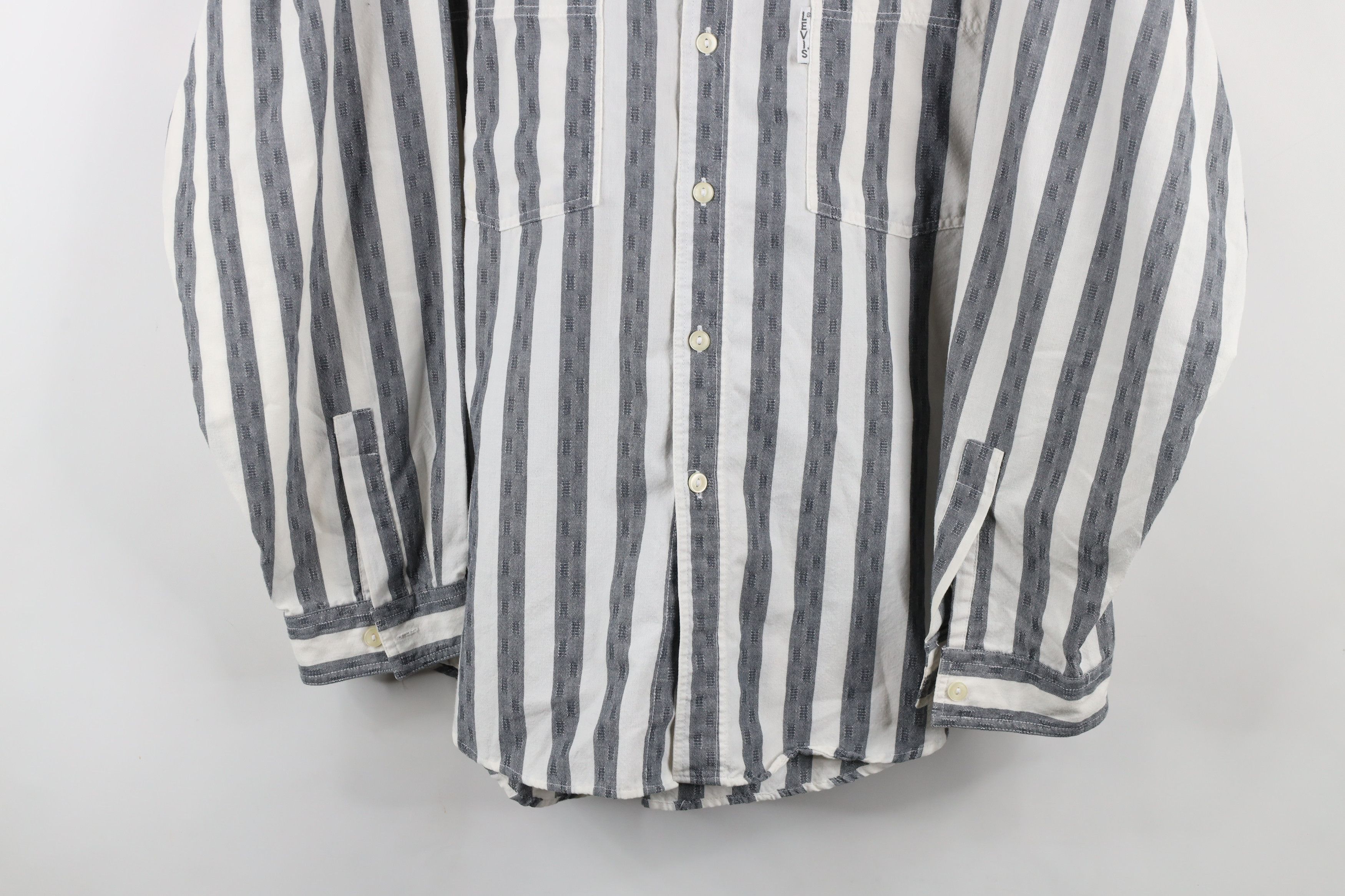 Levi's × Vintage Vintage 80s Levis Silver Label Fit Collared Button Shirt Size US XL / EU 56 / 4 - 3 Thumbnail
