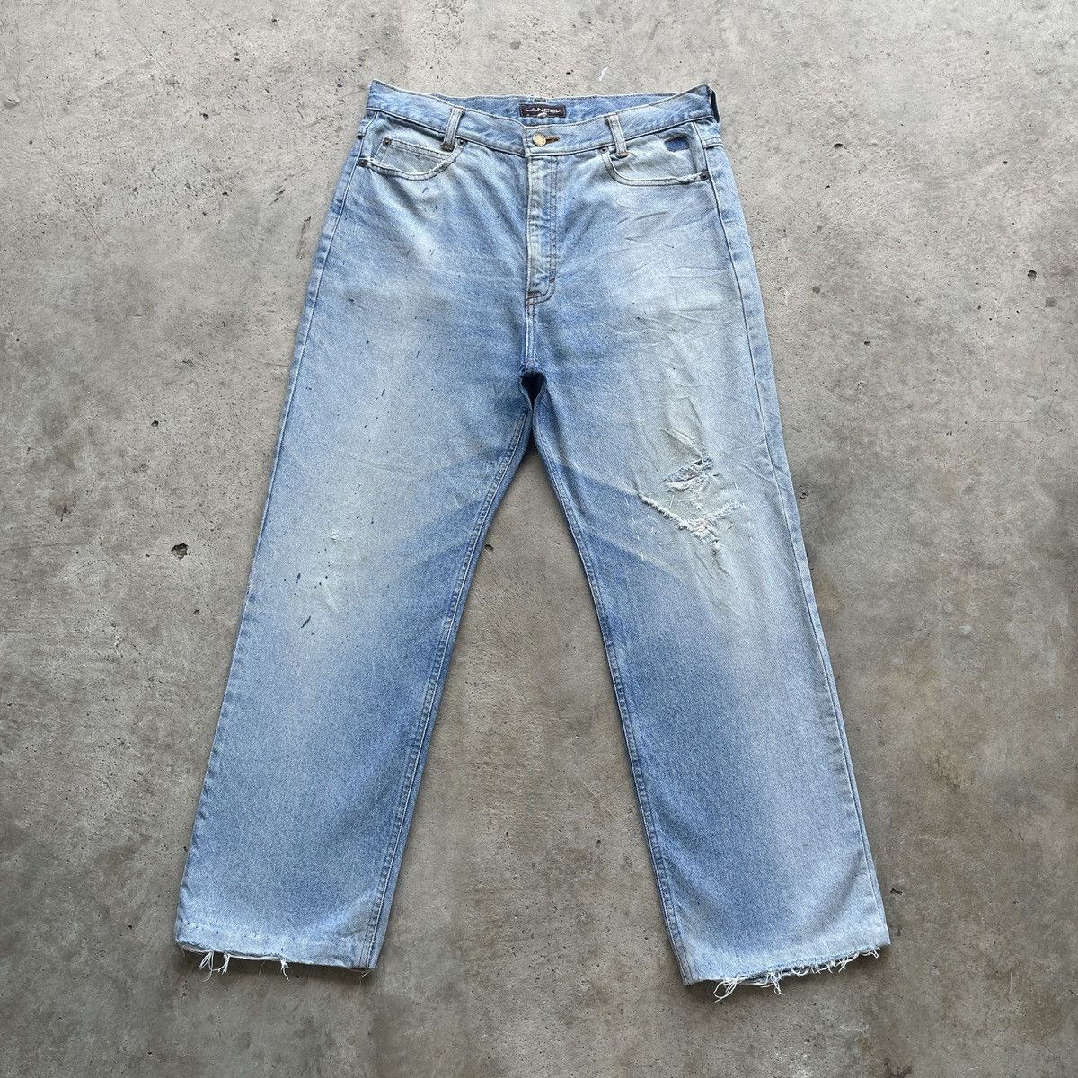 Lancel Vintage Lancel Paris Faded Distressed Painter Jeans Pants Size US 32 / EU 48 - 2 Thumbnail