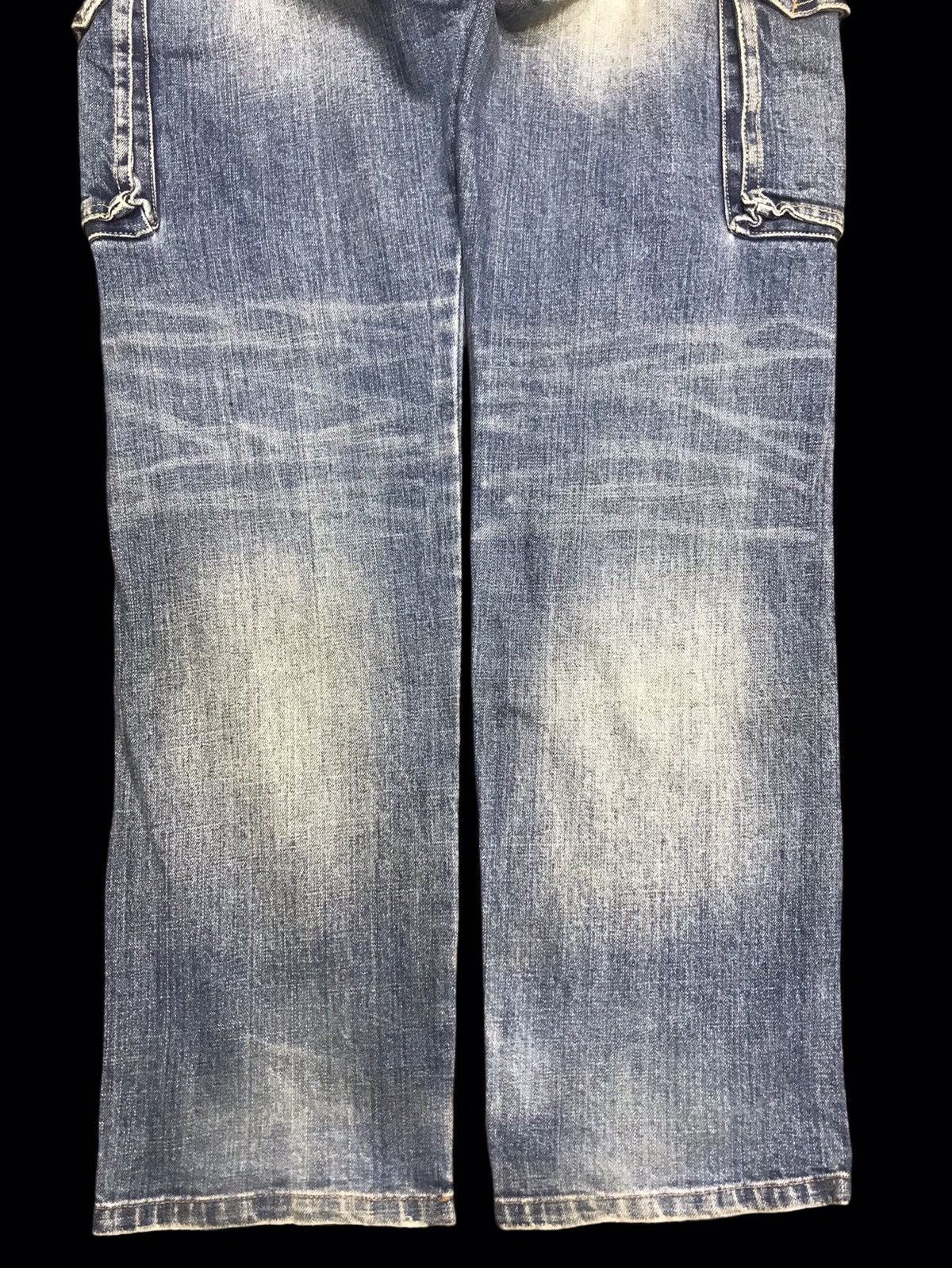 Global Work 💥JAPAN STYLE💥RARE GLOBAL WORK BLUE WASH CARGO DENIM F211 Size US 30 / EU 46 - 14 Thumbnail