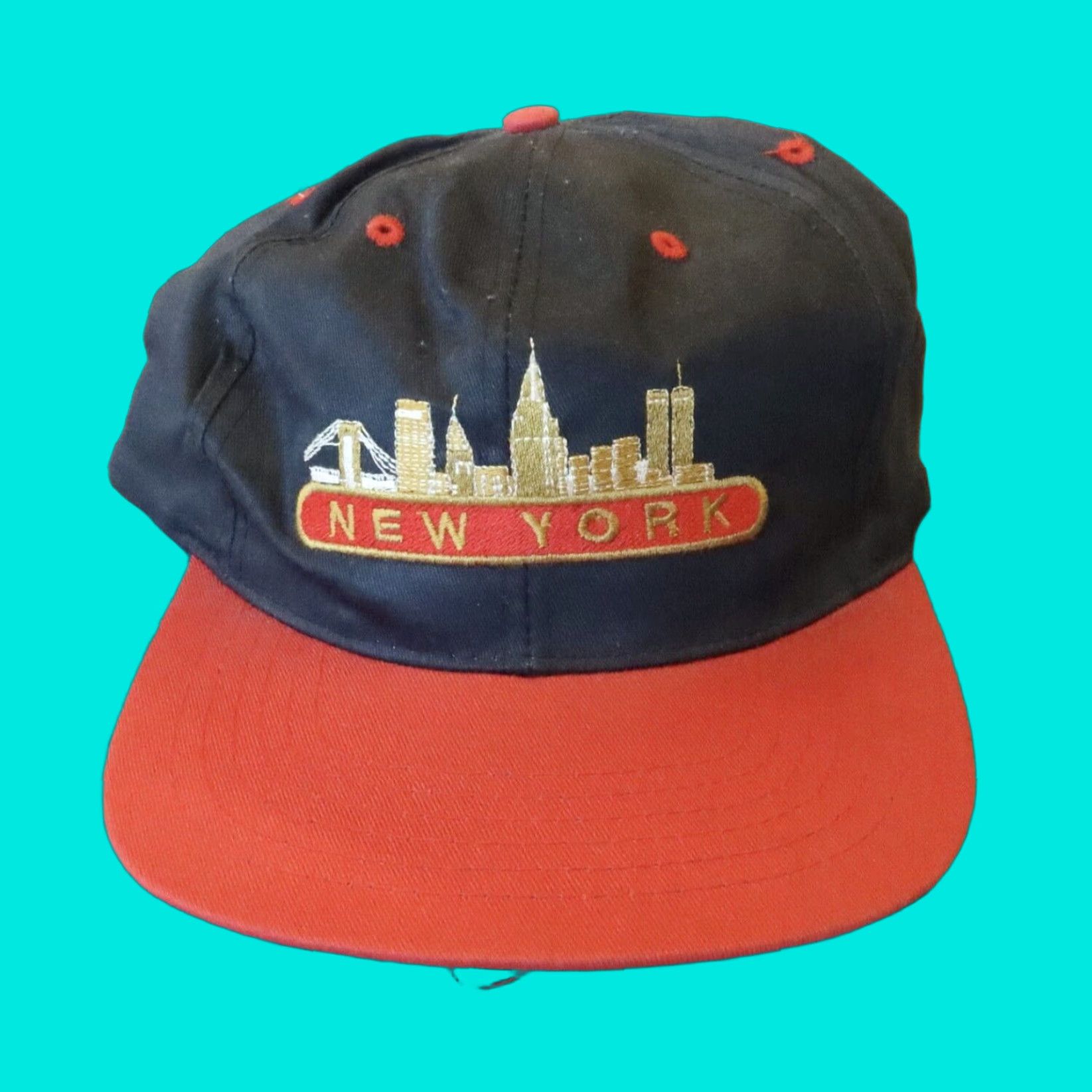 Vintage Vintage New York City Skyline Snapback Hat Cap Men One Size Black Size ONE SIZE - 1 Thumbnail