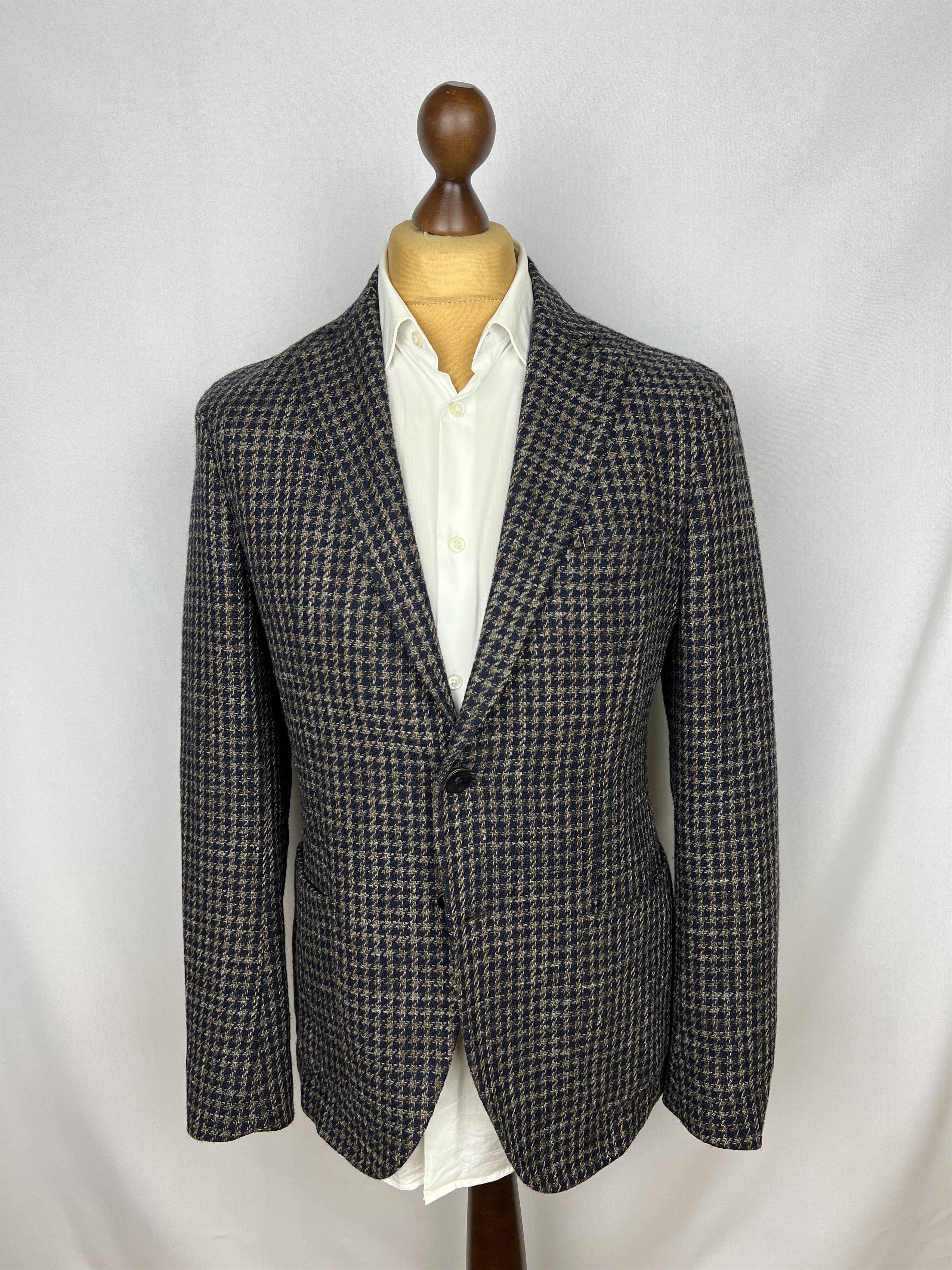 Paoloni Gorgeous Houndstooth Soft Wool Blend Unlined Sport Coat Size 40R - 1 Thumbnail