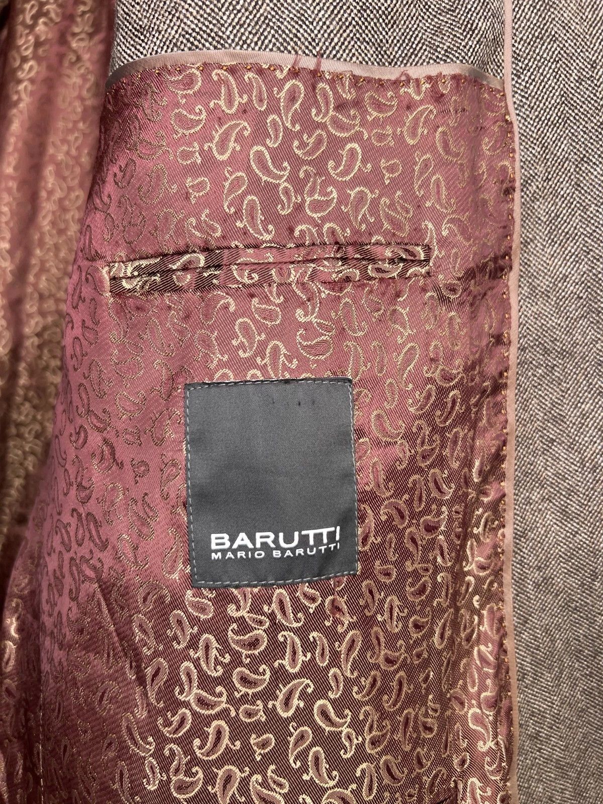 Other MARIO BARUTTI Wool Tweed Light Brown Men's Jacket Blazer Size 48R - 13 Thumbnail