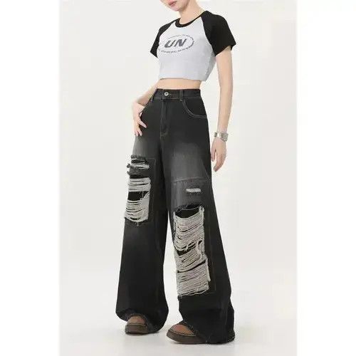 Jean Gothic Black Jeans High Waist Size US 32 / EU 48 - 3 Thumbnail