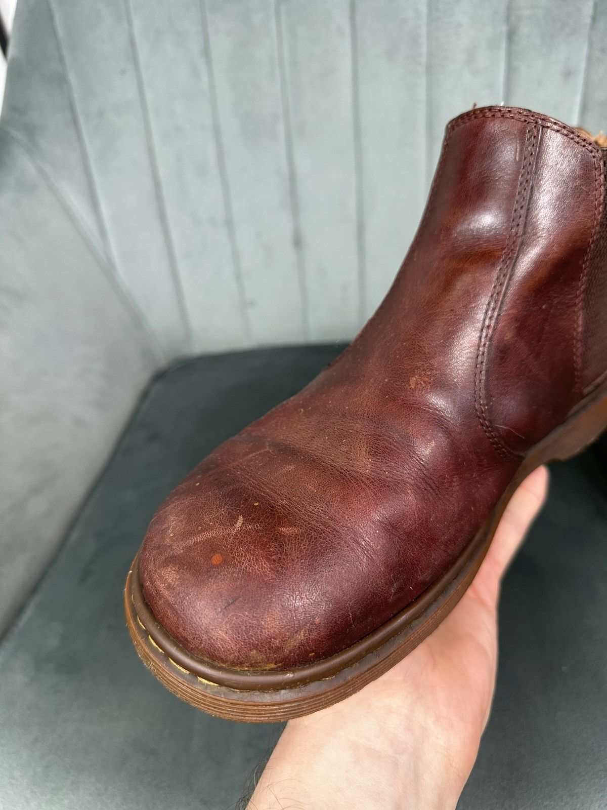 Dr. Martens × Vintage Dr. Martens Lyme Chelsea Boots Leather Men’s Brown 42 Size 9 Size US 9 / EU 42 - 14 Thumbnail