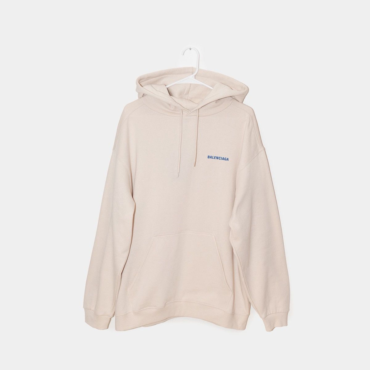 Balenciaga Balenciaga Beige Hoodie with Blue Logo Size US L / EU 52-54 / 3 - 3 Thumbnail