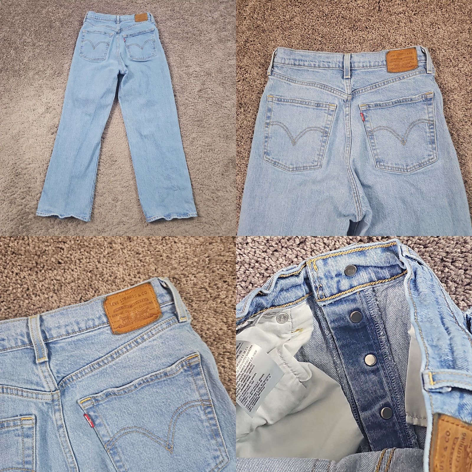 Levi's Levis Jeans Women 29 Light Distressed Stretch Denim Straight Size 29" - 8 Thumbnail