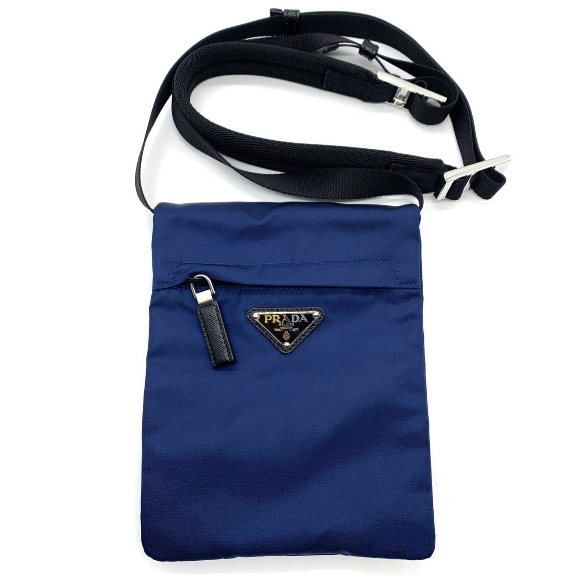 Prada Prada Nylon Triangle Shoulder Bag Blue Crossbody 2VH059 PRADA Size ONE SIZE - 1 Thumbnail