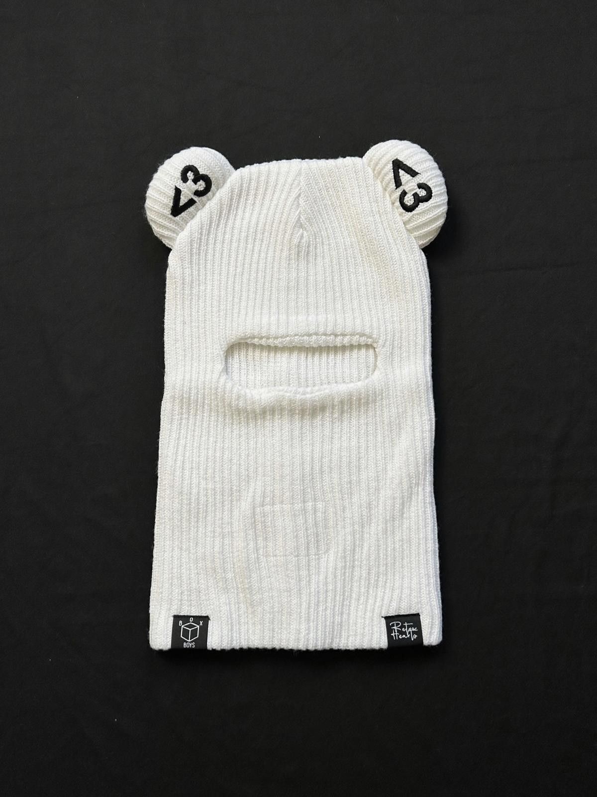 Japanese Brand Rare Box Boys Retro Hearts White Balaclava Ski Mask OS Size ONE SIZE - 1 Thumbnail