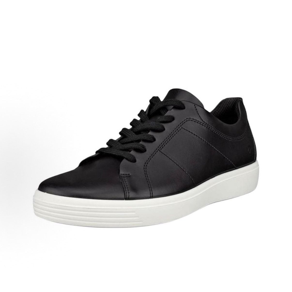 Ecco ECCO MEN'S 47 CLASSIC SNEAKER BLACK LEATHER WHITE NIB Size US 13 / EU 46 - 1 Thumbnail