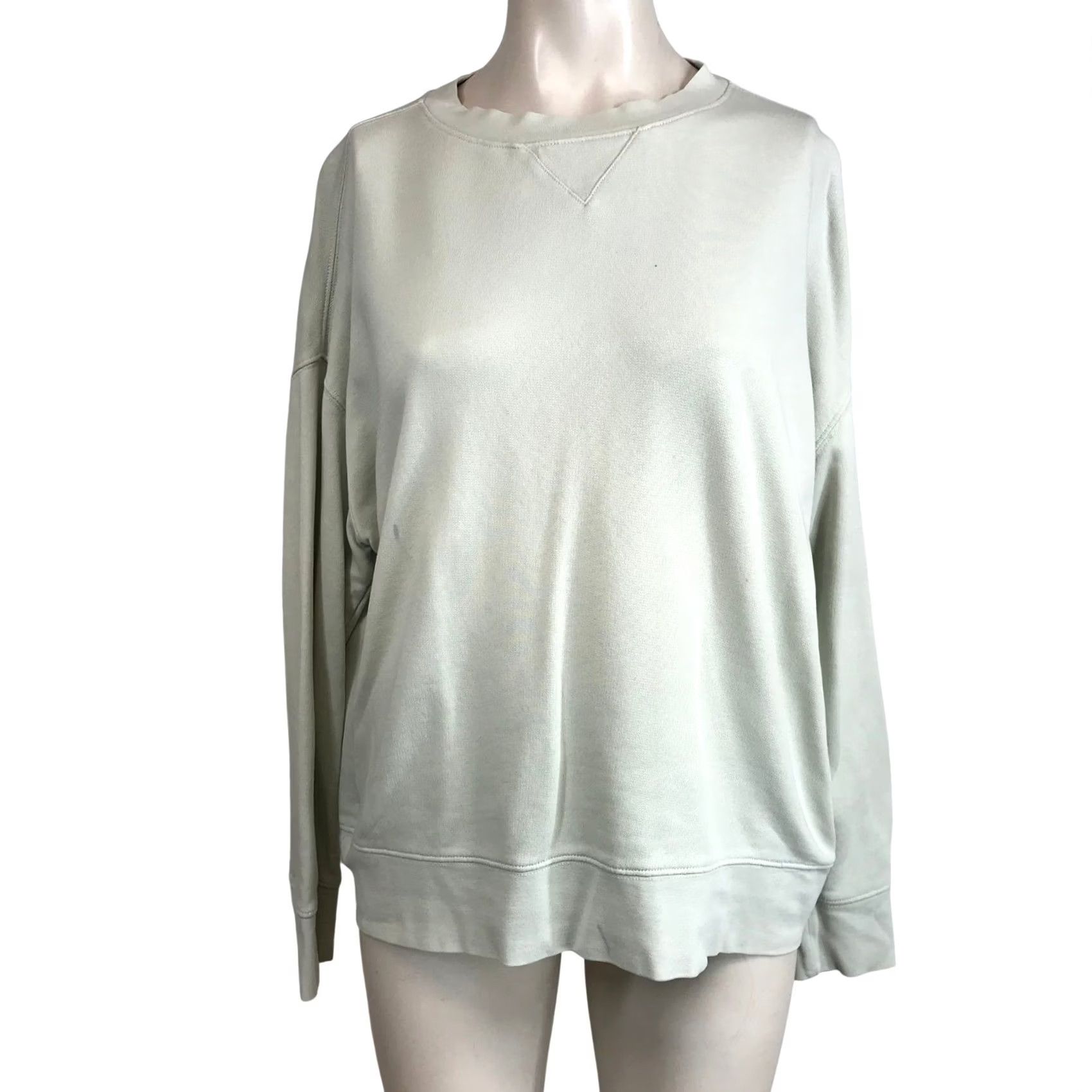 Vince Vince Womens Sweatshirt Crewneck Oversized Pale Sage Green Cotton French Terry S Size S / US 4 / IT 40 - 2 Thumbnail