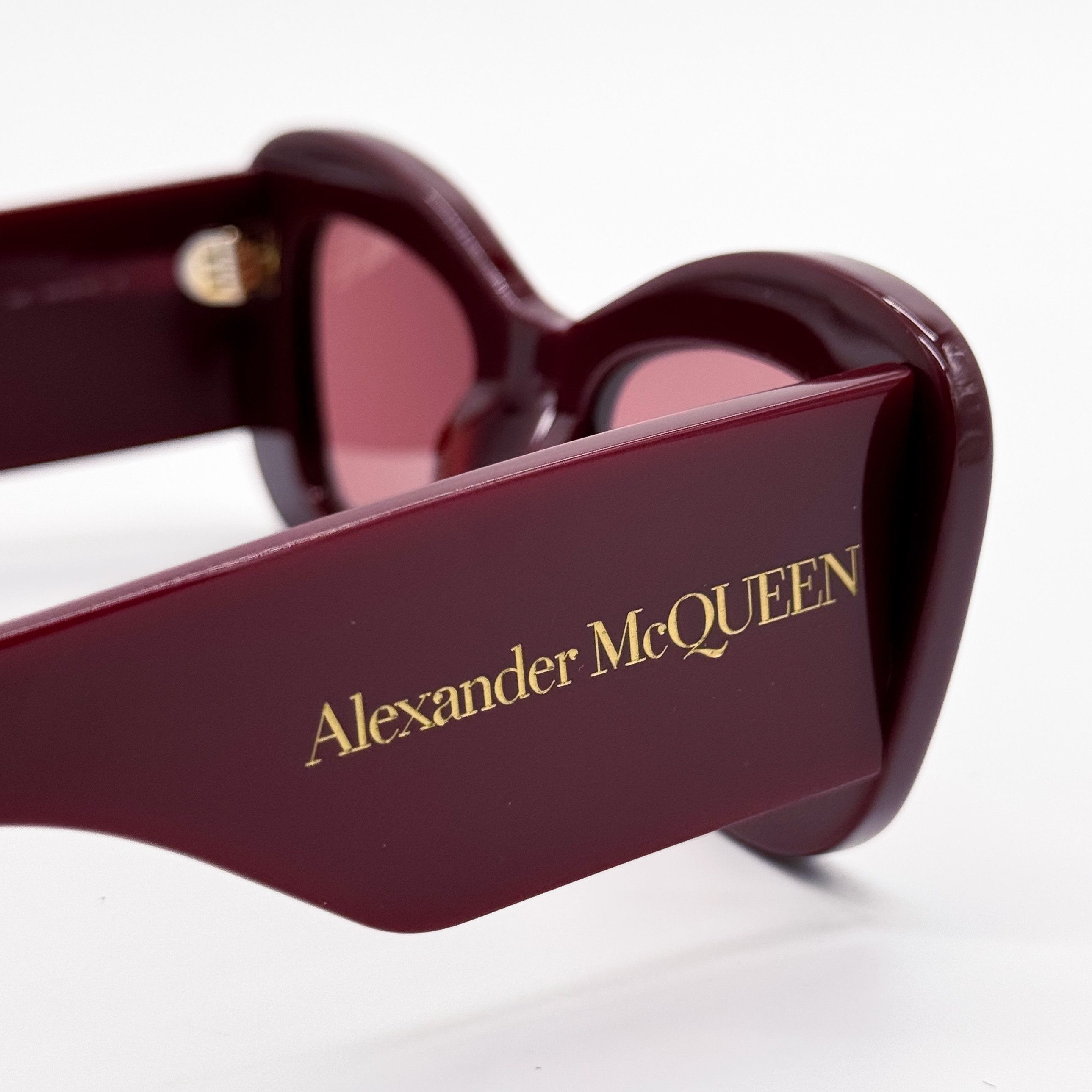 Alexander McQueen NEW ALEXANDER MCQUEEN AM0434S 006 WOMEN BURGUNDY SUNGLASSES Size ONE SIZE - 6 Thumbnail
