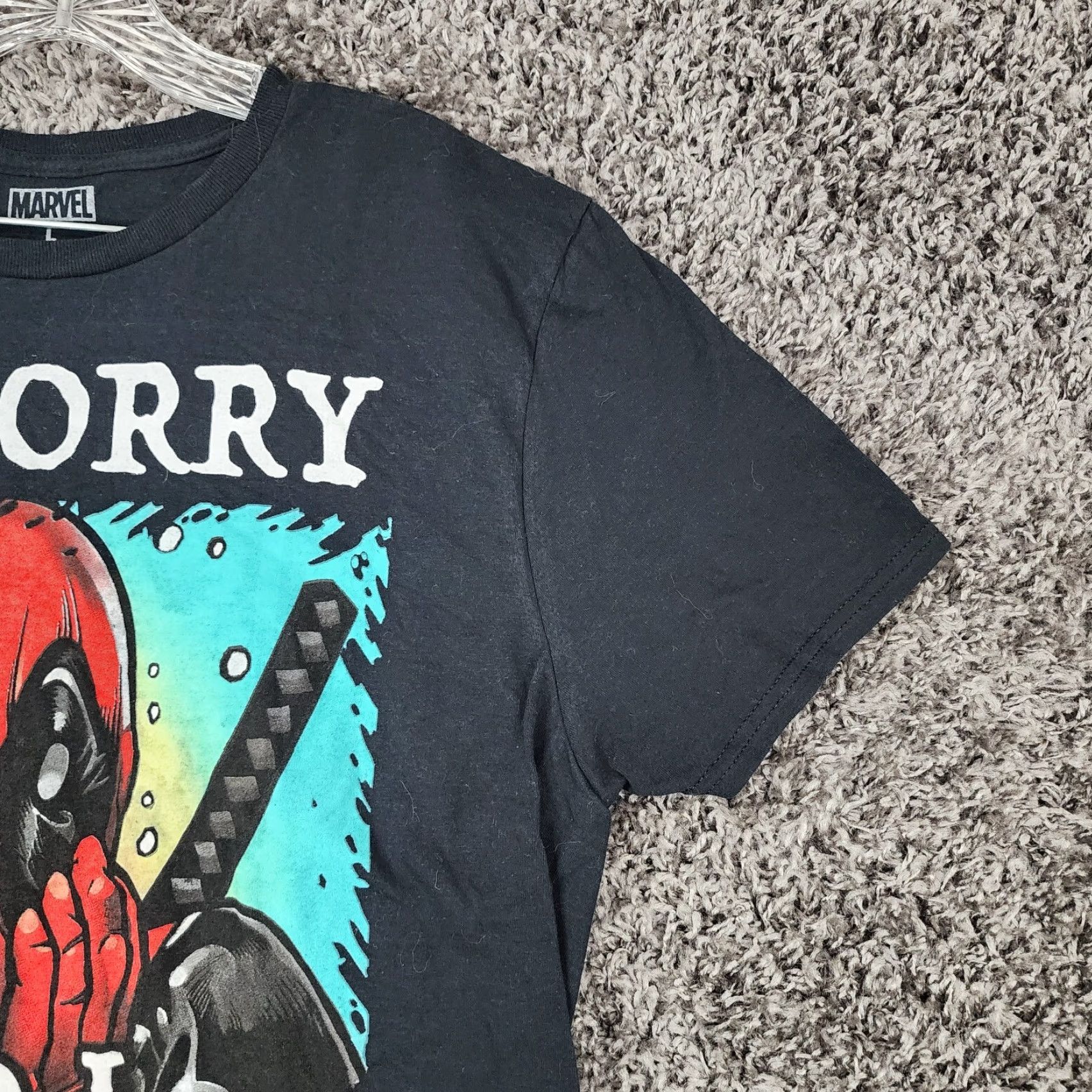 Vintage Marvel Shirt L Black Deadpool Did I Offend You Short Sleeve Graphic Tee Womens Size 36" / US 14 / IT 50 - 2 Thumbnail
