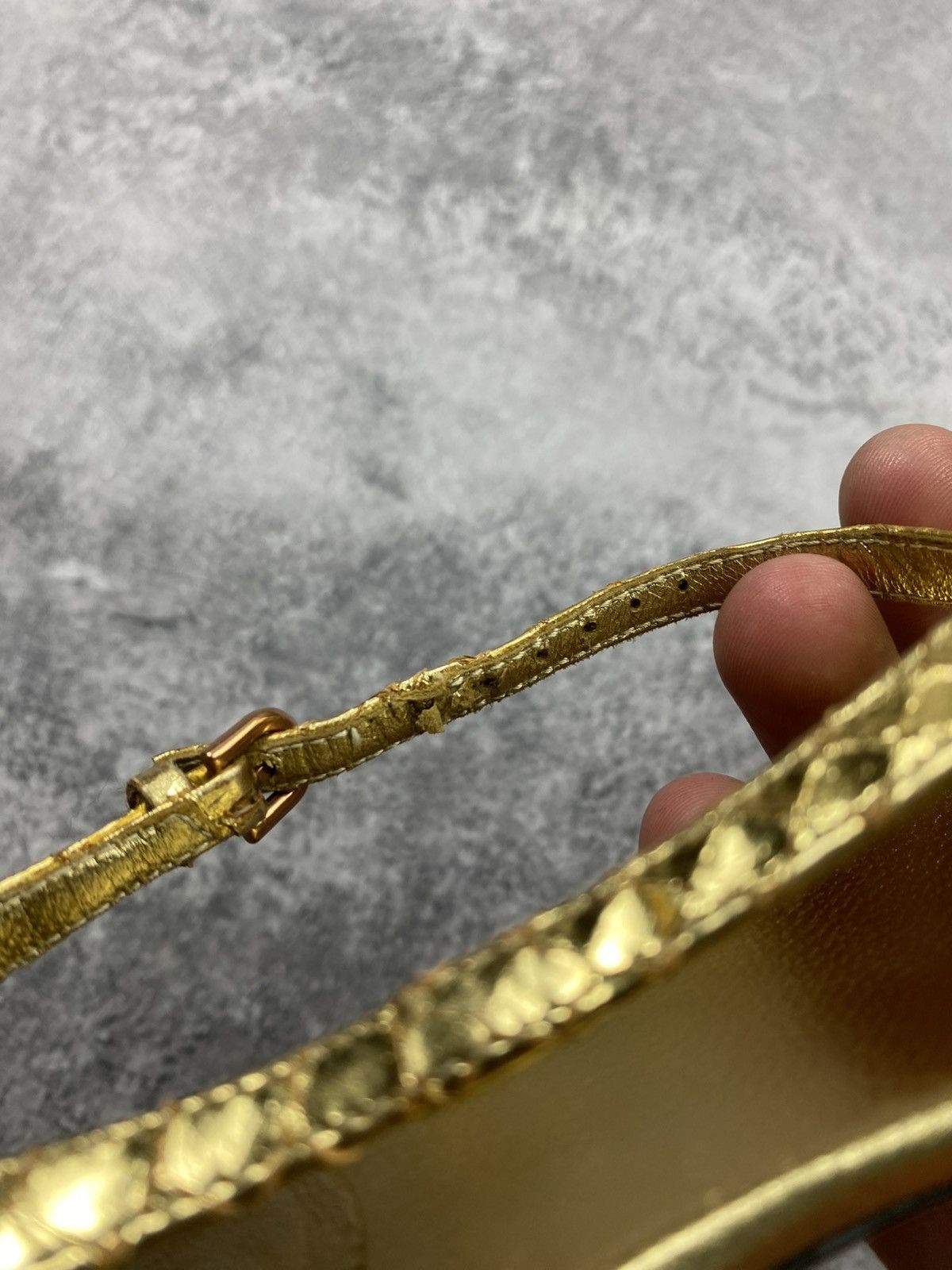 Gucci Gucci by Tom Ford SS04 Vintage Gold Python Bamboo Heel Snake Size US 7 / IT 37 - 19 Thumbnail