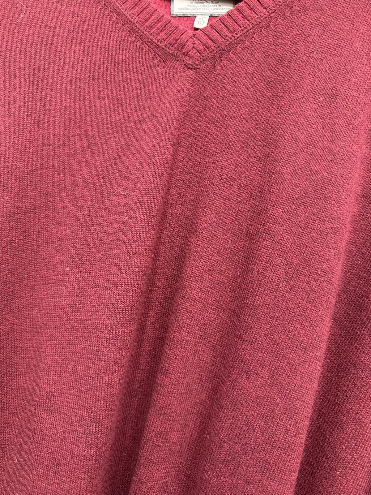 Wolsey Wolsey Men's Red V-Neck Sweater Size ONE SIZE - 3 Thumbnail