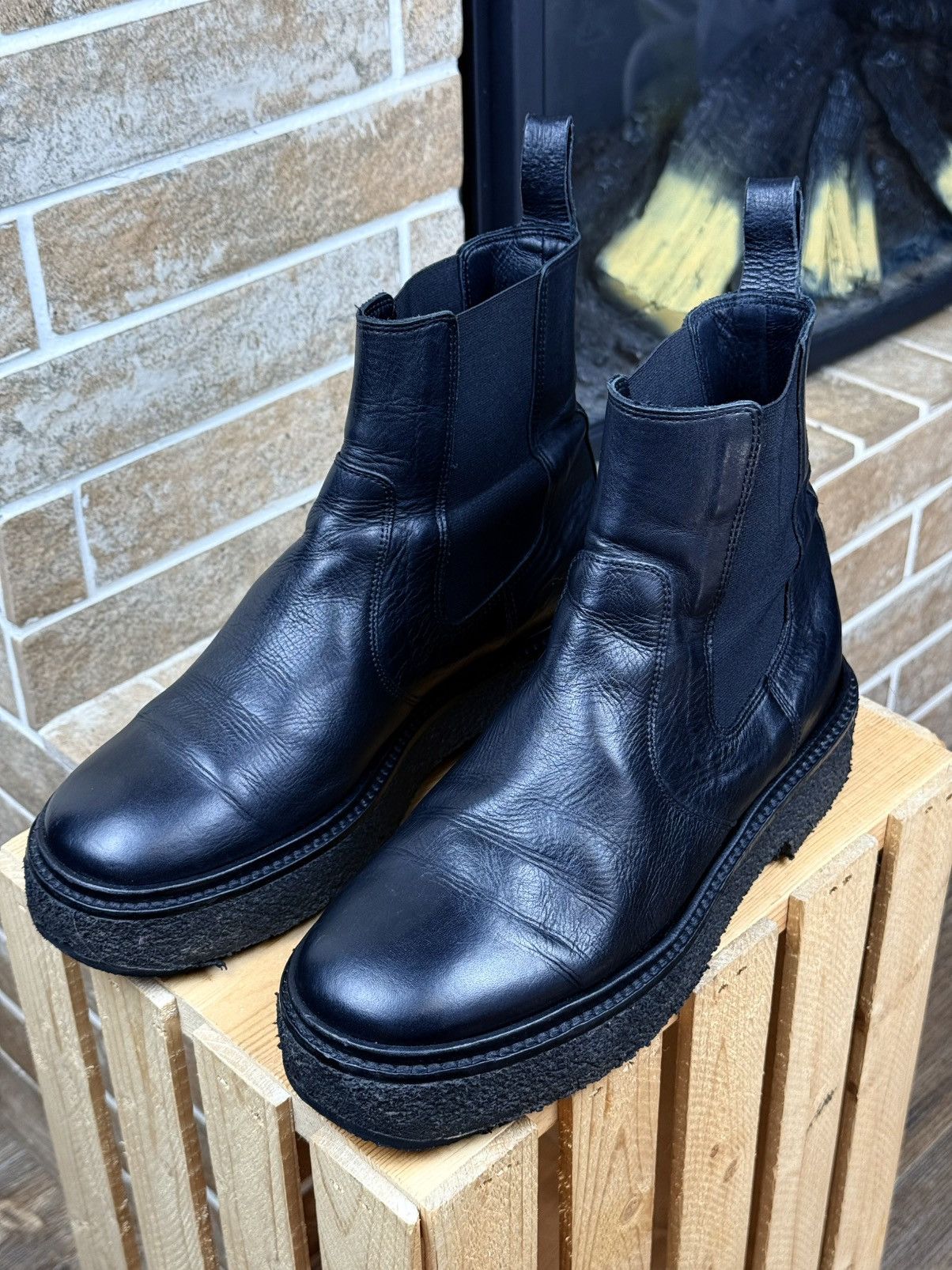 Isabel Marant Isabel Marant Black Celton Leather Ankle Chelsea Boots Size US 10 / IT 40 - 5 Thumbnail