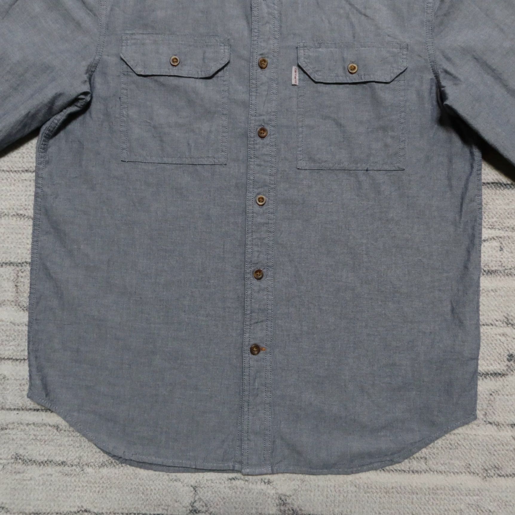 Carhartt Carhartt Chambray Work Shirt Mens Medium Blue Relaxed Fit XS? Size US M / EU 48-50 / 2 - 3 Thumbnail