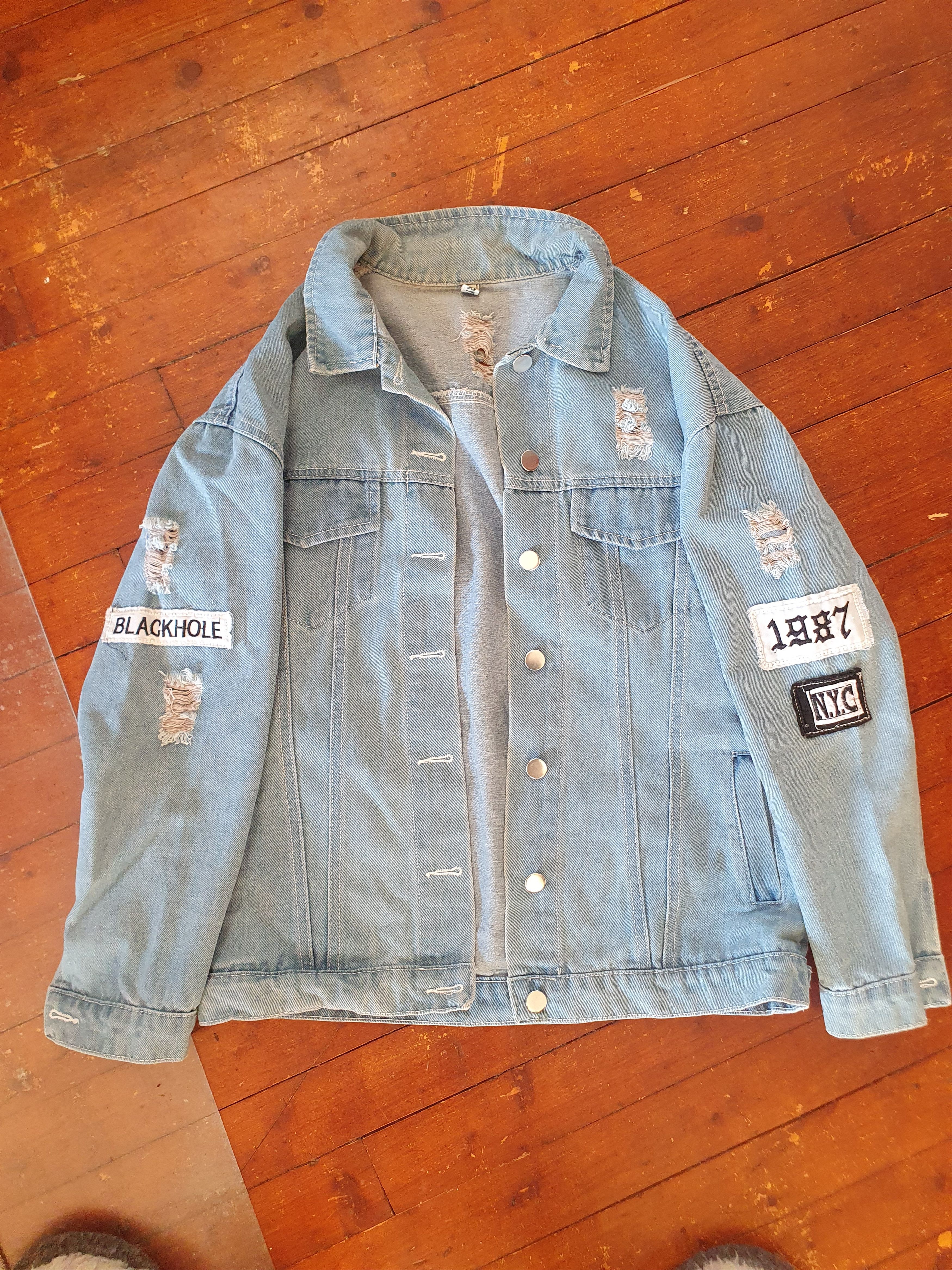 Other Aieryiyi Where Is My Mind Distressed Denim Jacket BTS JIN L Size L / US 10 / IT 46 - 2 Thumbnail