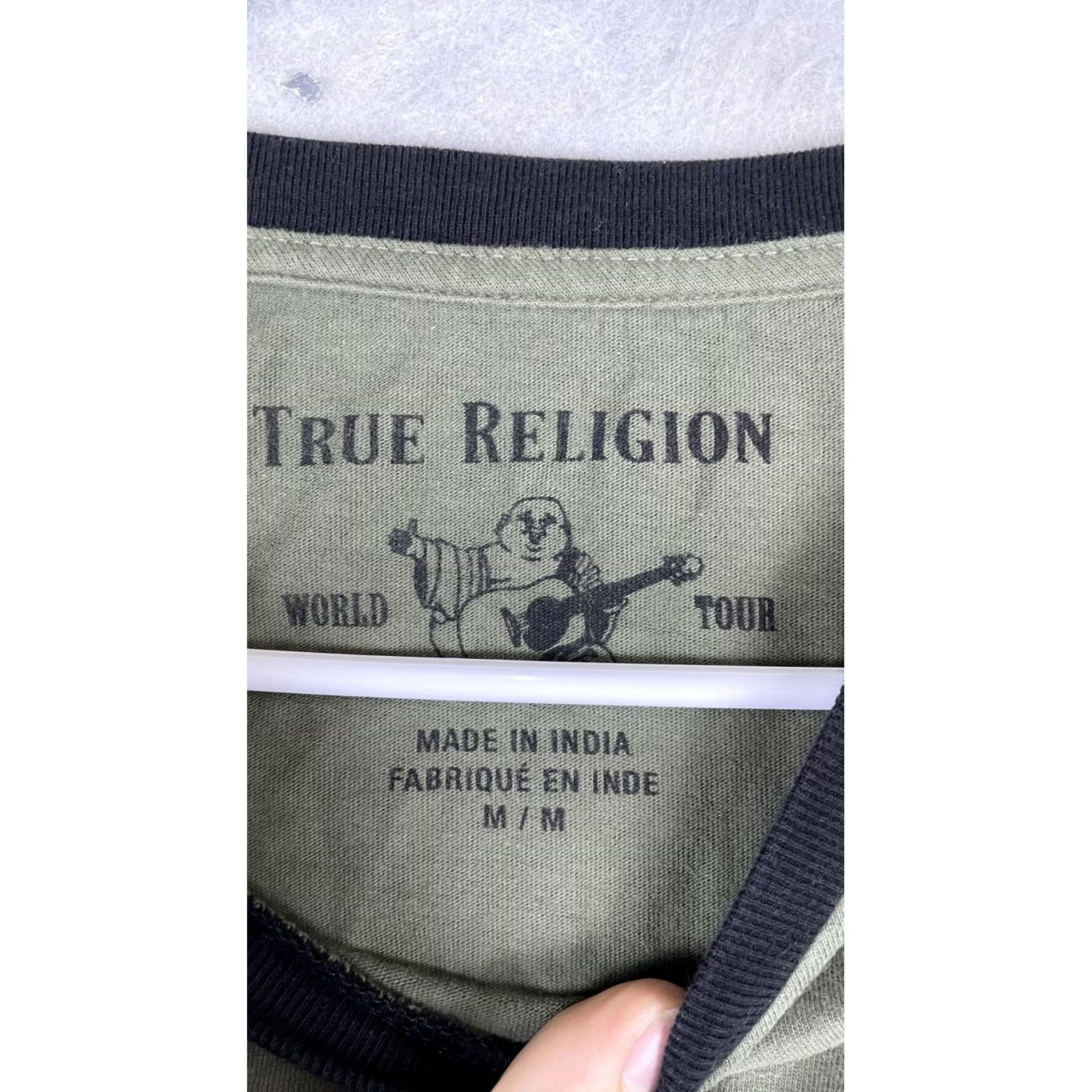 True Religion True Religion Shirt Mens Medium Green Black Long Sleeve Colorblock Tee T-Shirt Size US M / EU 48-50 / 2 - 3 Thumbnail