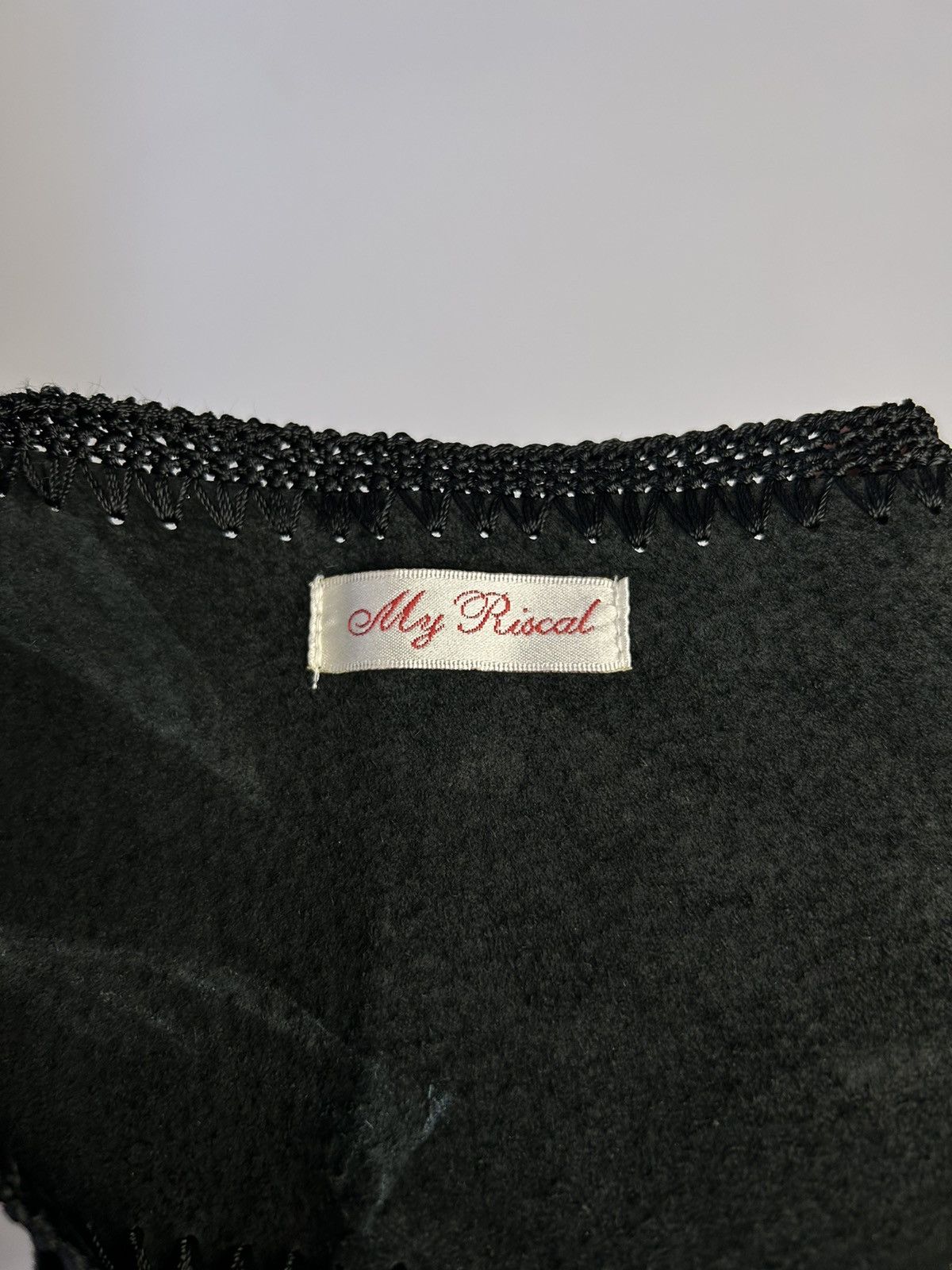Japanese Brand MY RISCAL SUEDE AND CROCHET VEST STYLE Size ONE SIZE - 3 Thumbnail