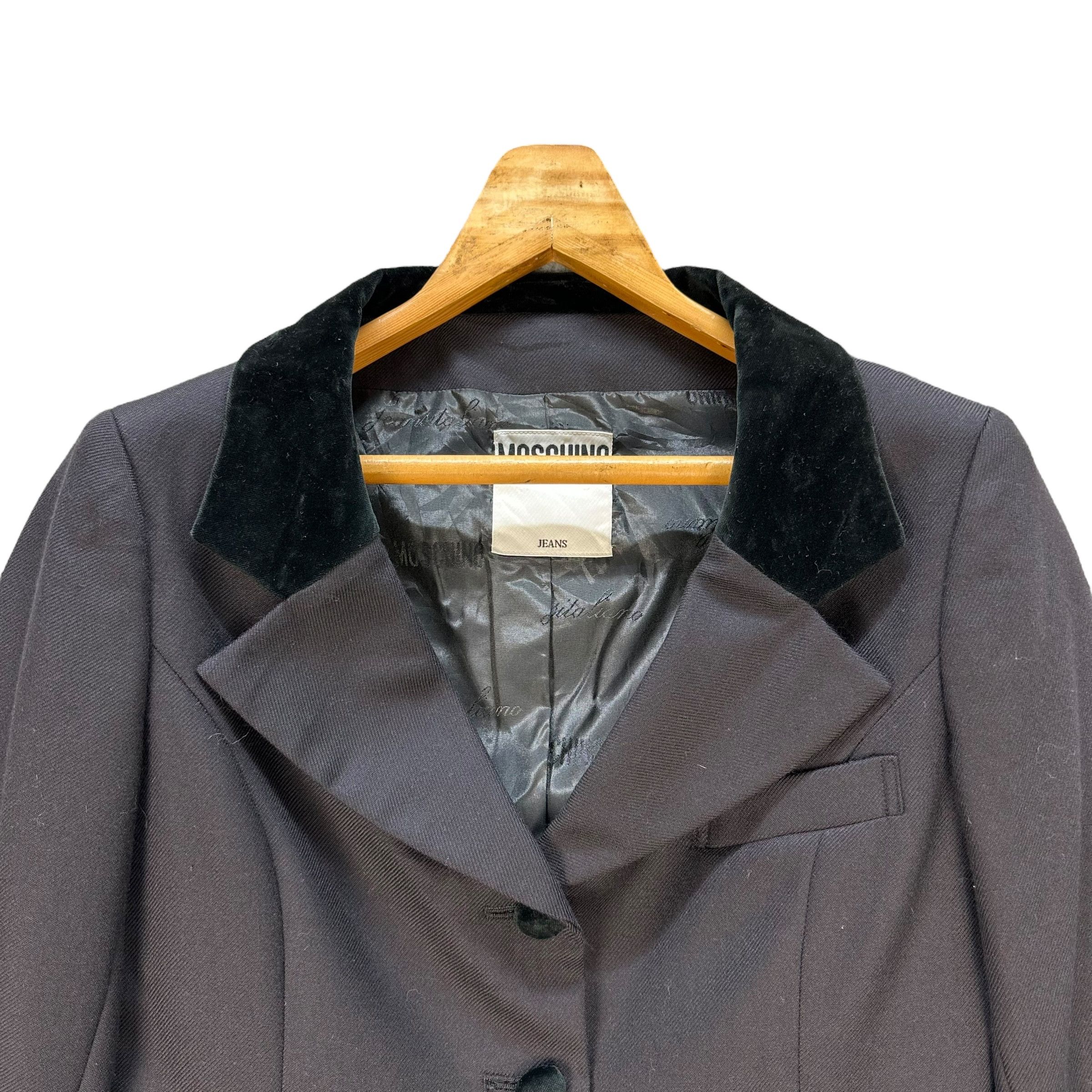 Moschino MOSCHINO Velvet Trim Formal Wool Cropped Jacket #A80-1926 Size M / US 6-8 / IT 42-44 - 2 Thumbnail