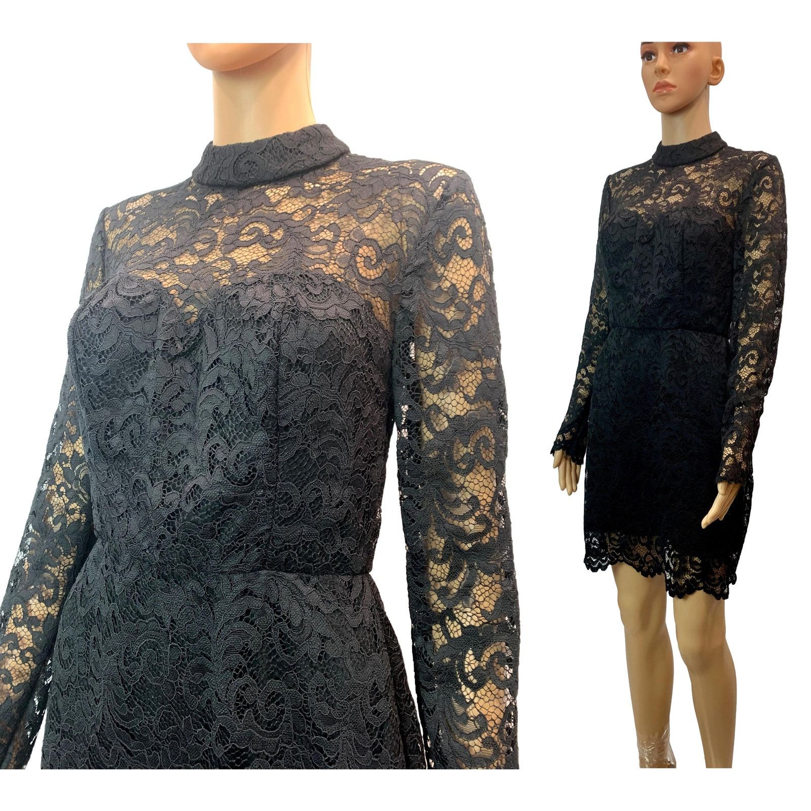 Other Missguided Black Lace Dress Pencil Skirt 8 Size M / US 6-8 / IT 42-44 - 2 Thumbnail