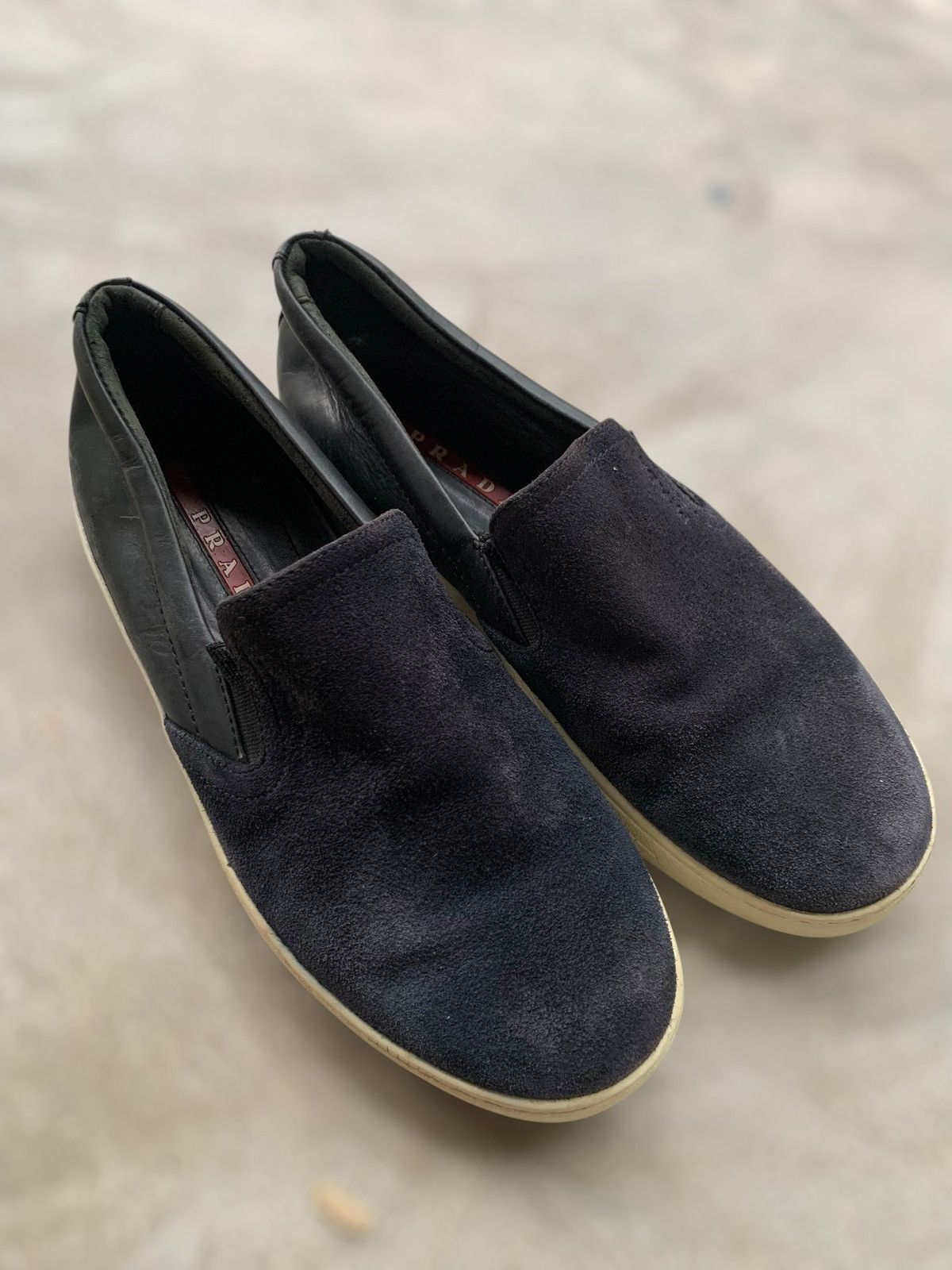 Prada Black Suede Prada Slip On Sneakers Size US 6 / EU 39 - 19 Thumbnail